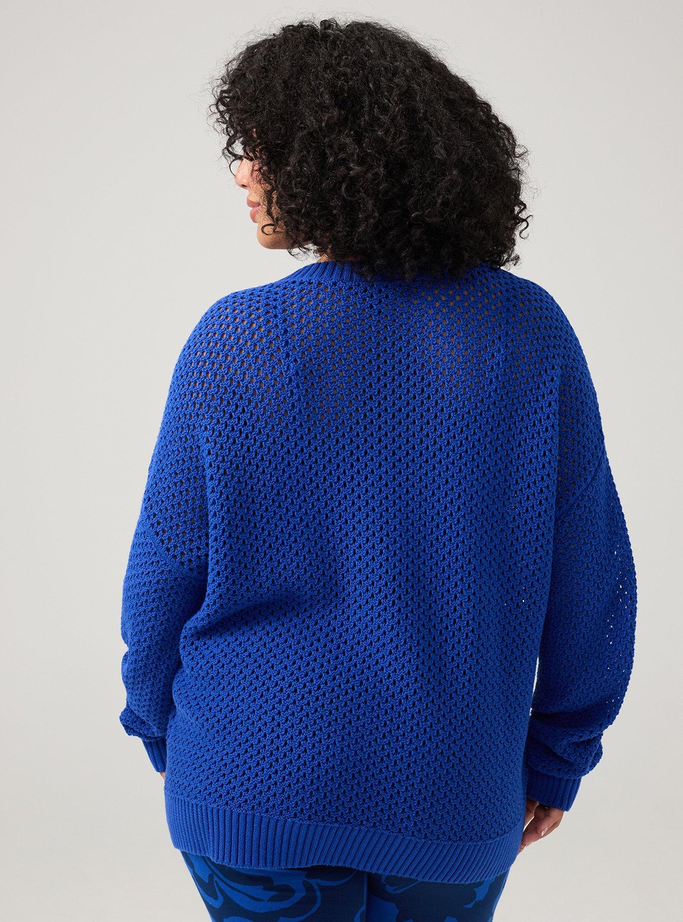 Open Stitch V-Neck Sweater, SURF THE WEB, alternate