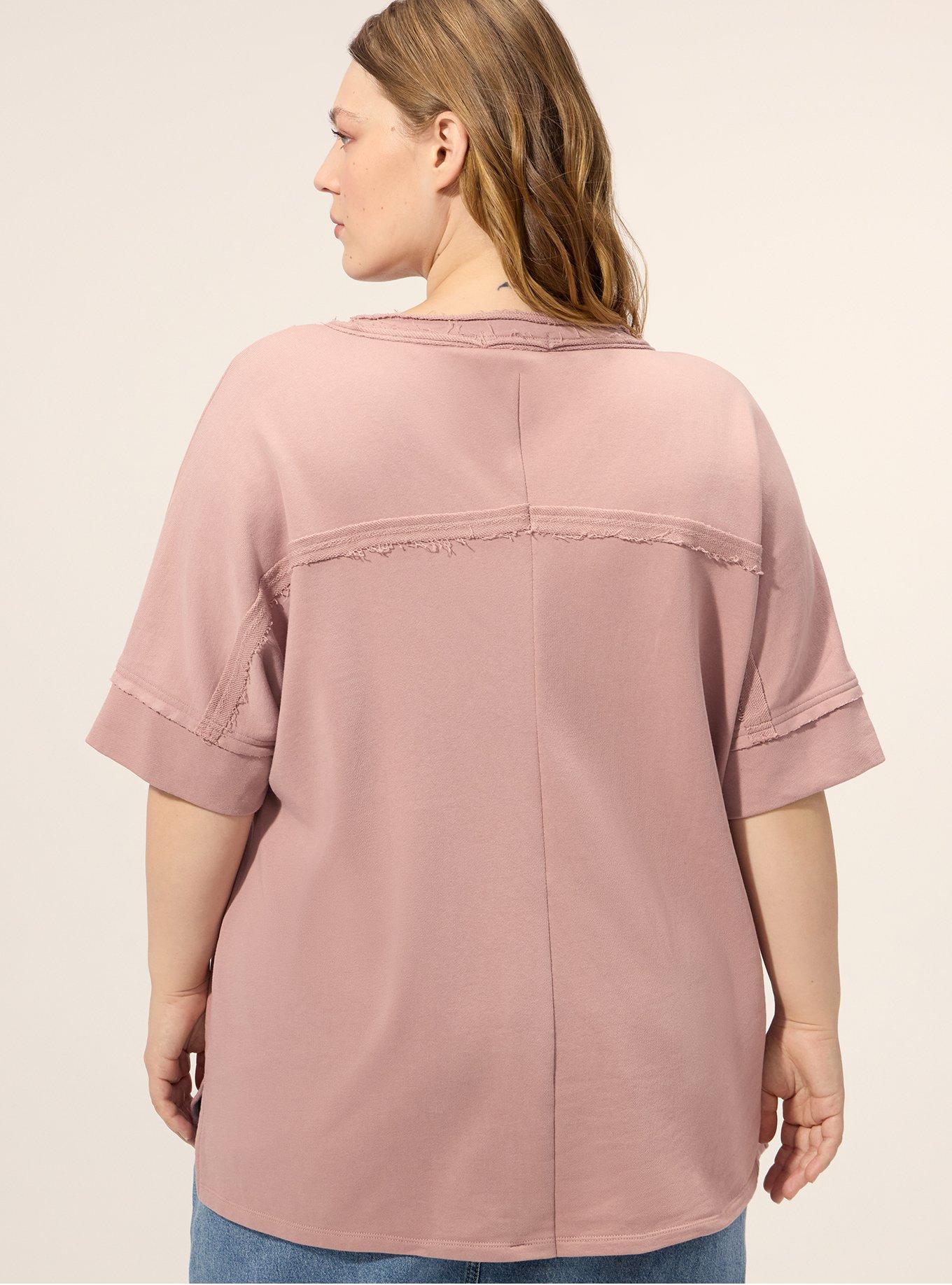 Festi Relaxed V-Neck Dolman Pullover Top, WOODROSE, alternate