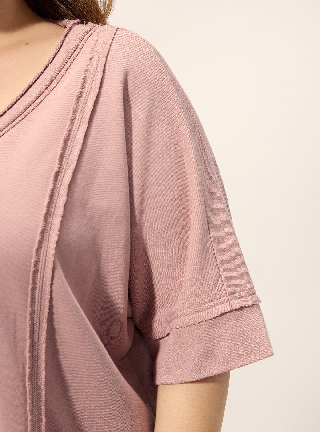Festi Relaxed V-Neck Dolman Pullover Top, WOODROSE, alternate