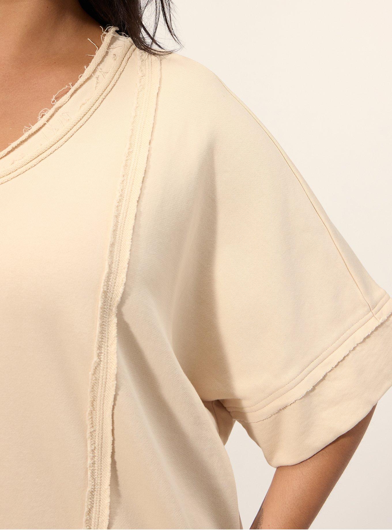 Festi Relaxed V-Neck Dolman Pullover Top, SAND DOLLAR, alternate
