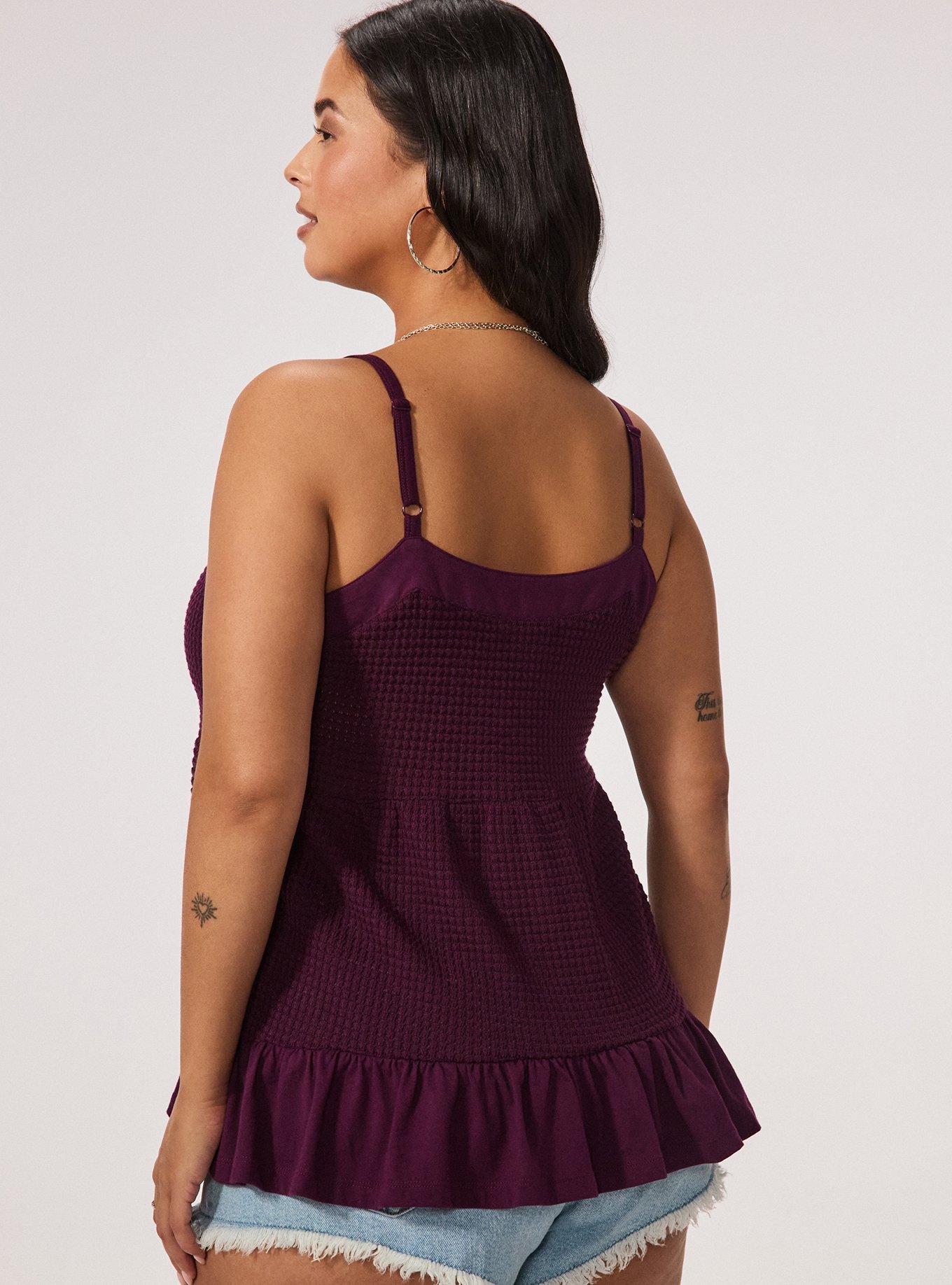 Festi Tiered Waffle Tank, POTENT PURPLE, alternate