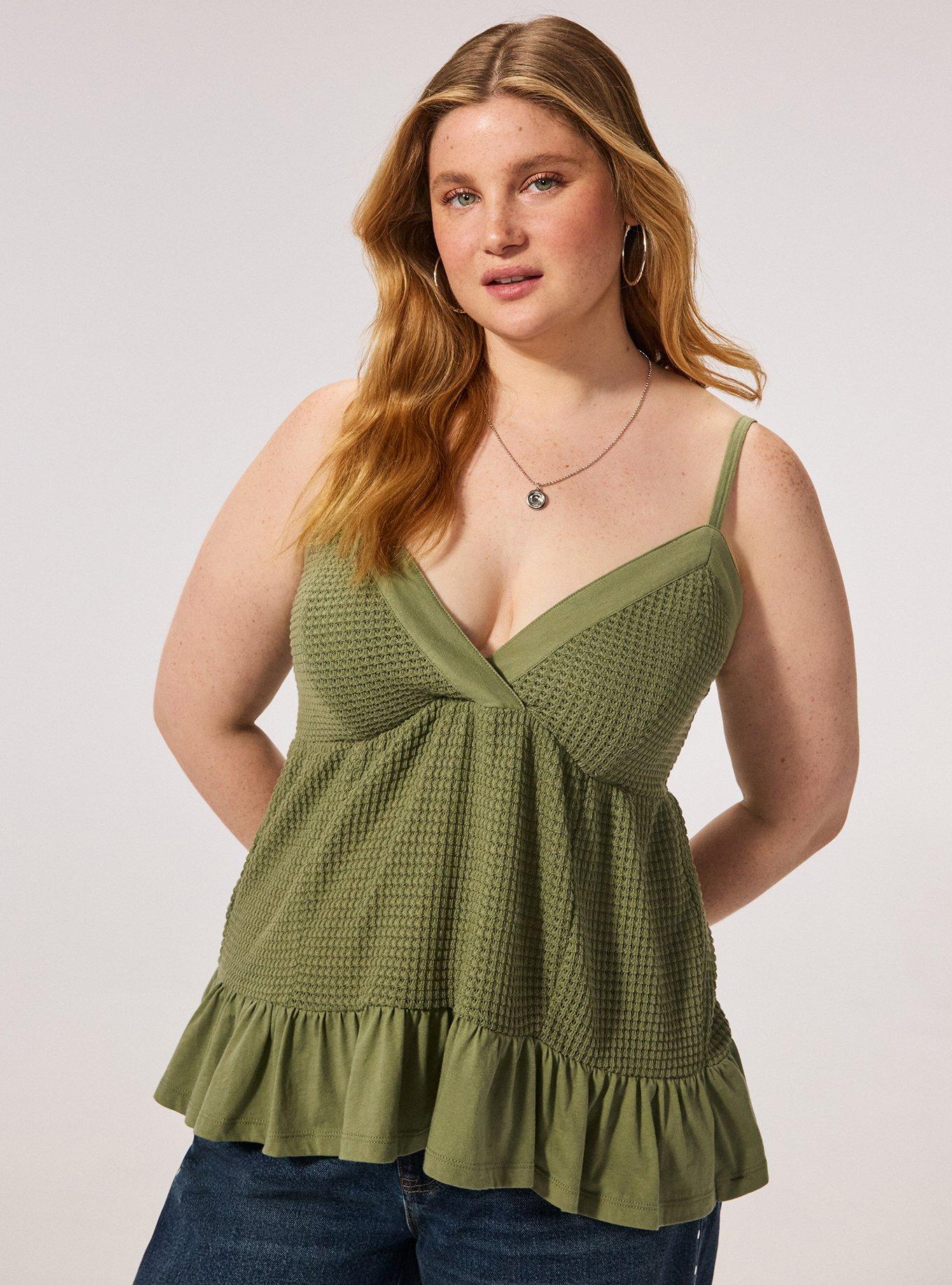 Festi Tiered Waffle Tank, OIL GREEN, alternate