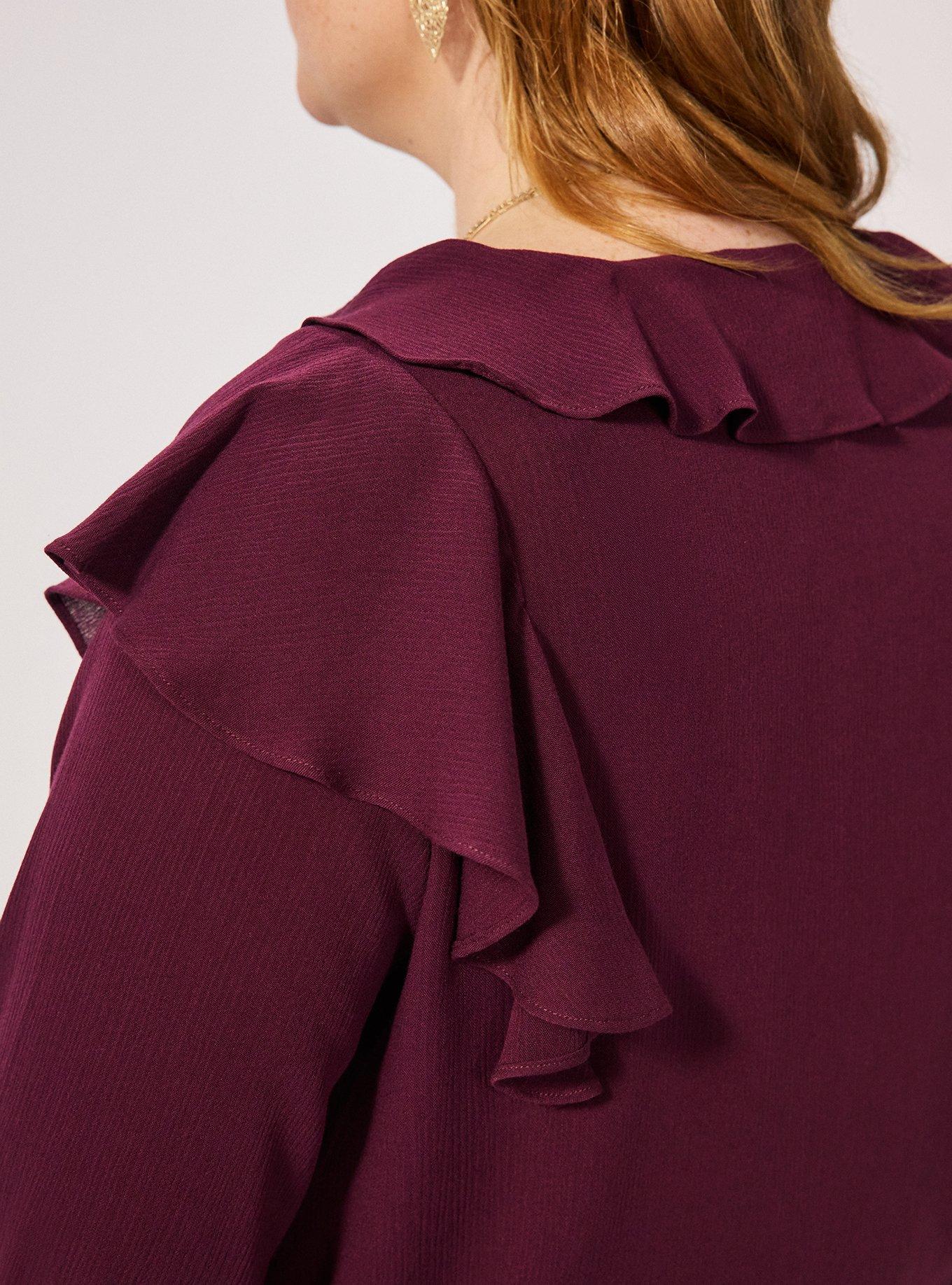 Festi Ruffle Tie Front Top, POTENT PURPLE, alternate