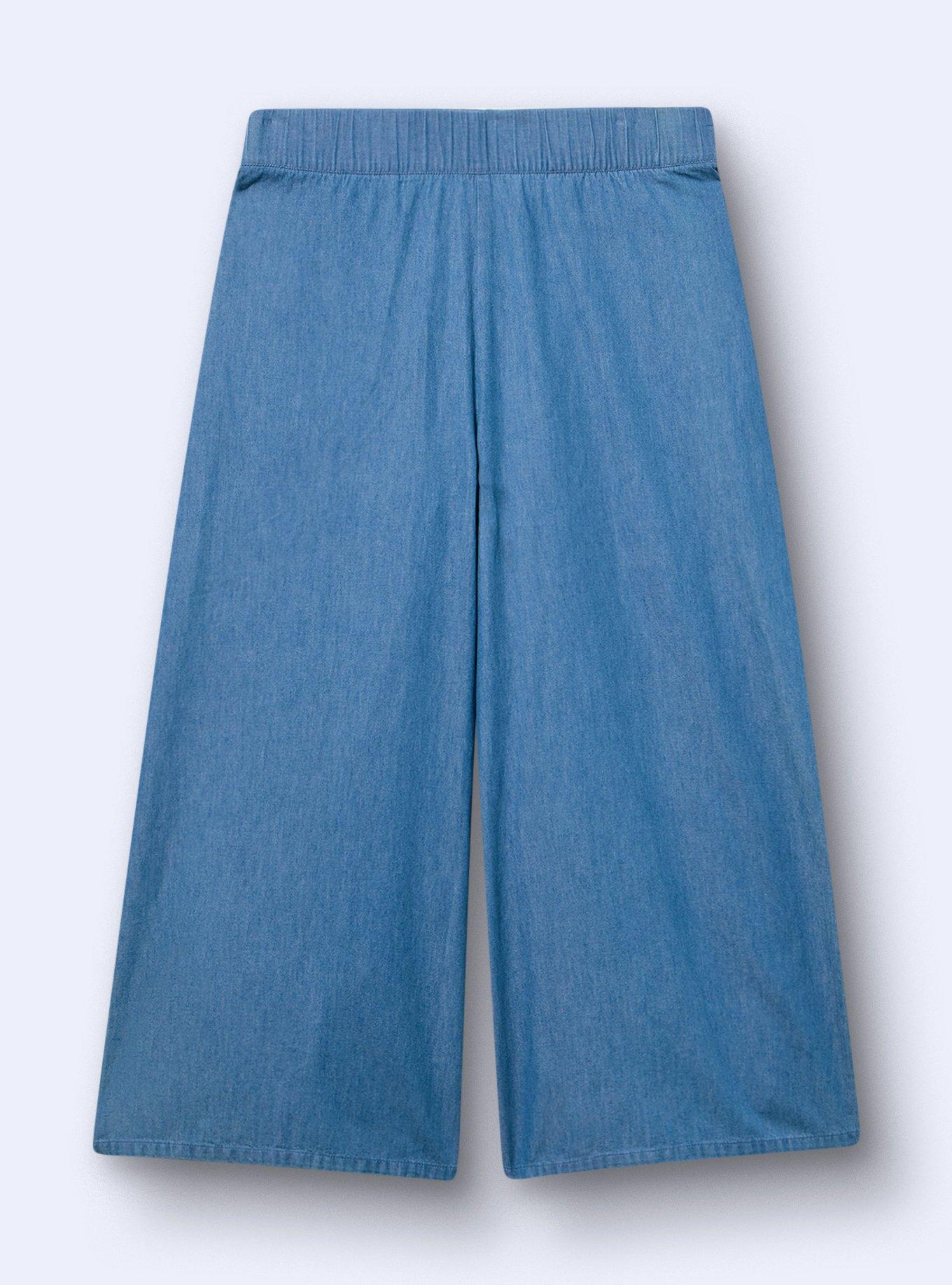 Belle Isle Chambray Pull-On Pant, MEDIUM WASH, flat