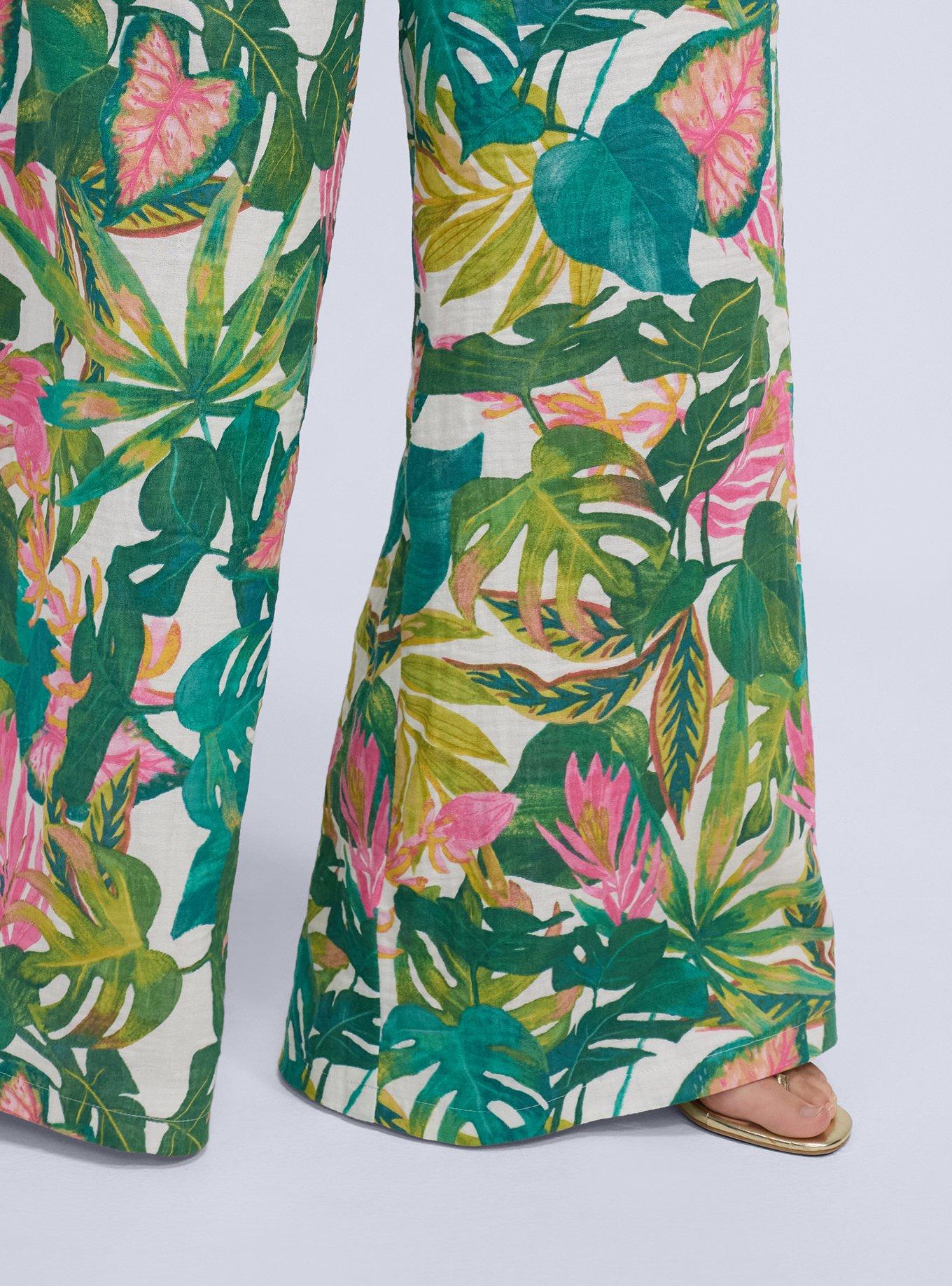 Belle Isle Wide Leg Pull-On Pant, ARIANA TROPICAL WHITE, alternate