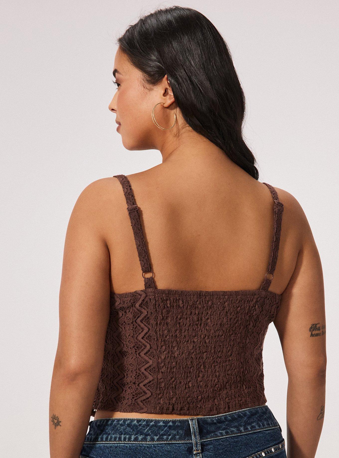 Festi Mixed Lace Handkerchief Tank, FRENCH ROAST, alternate