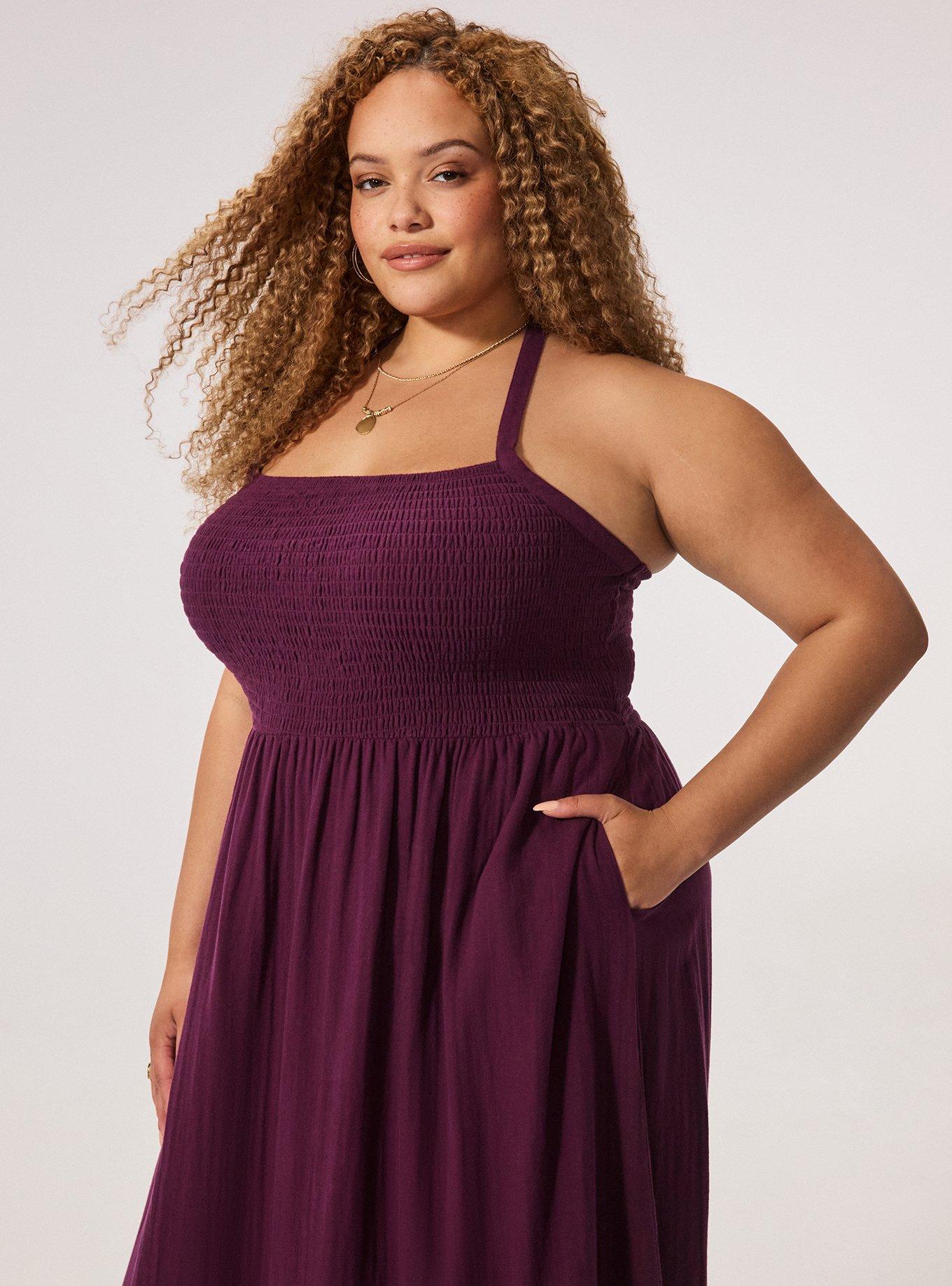 Festi Smocked Halter Maxi Dress, POTENT PURPLE, alternate