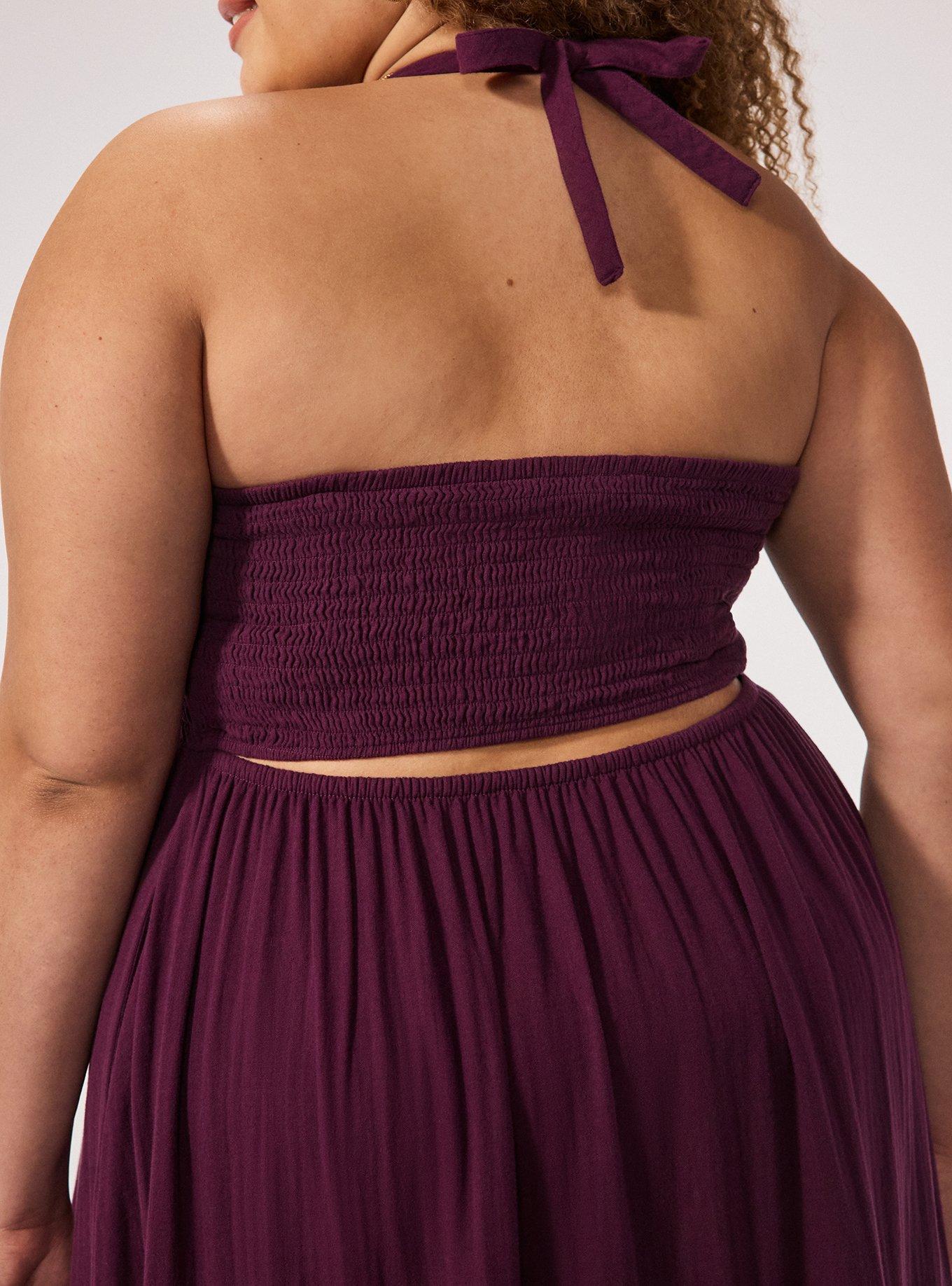 Festi Smocked Halter Maxi Dress, POTENT PURPLE, alternate