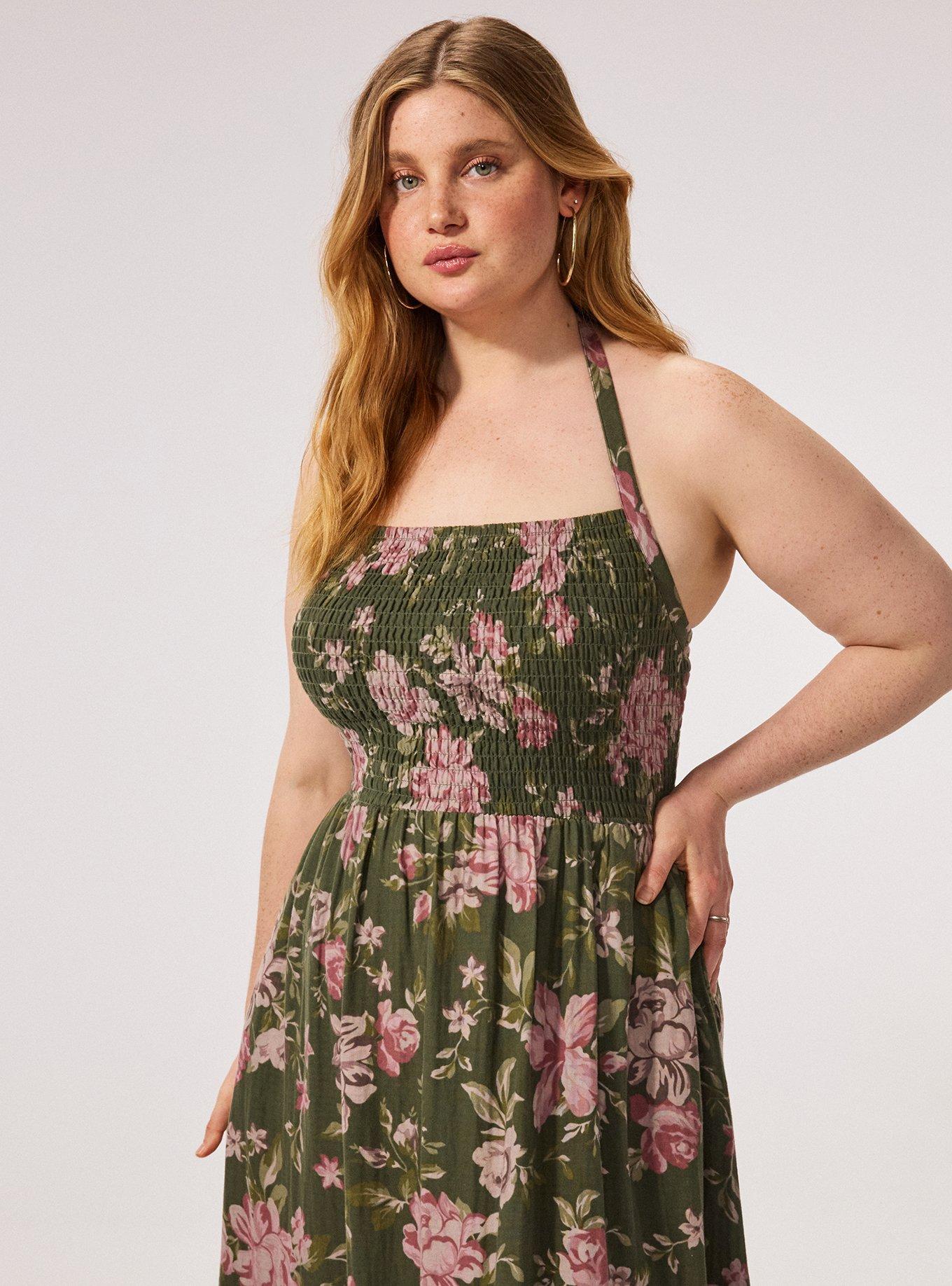 Festi Smocked Halter Maxi Dress, ROSE FANTASY FLORAL ROSE, alternate