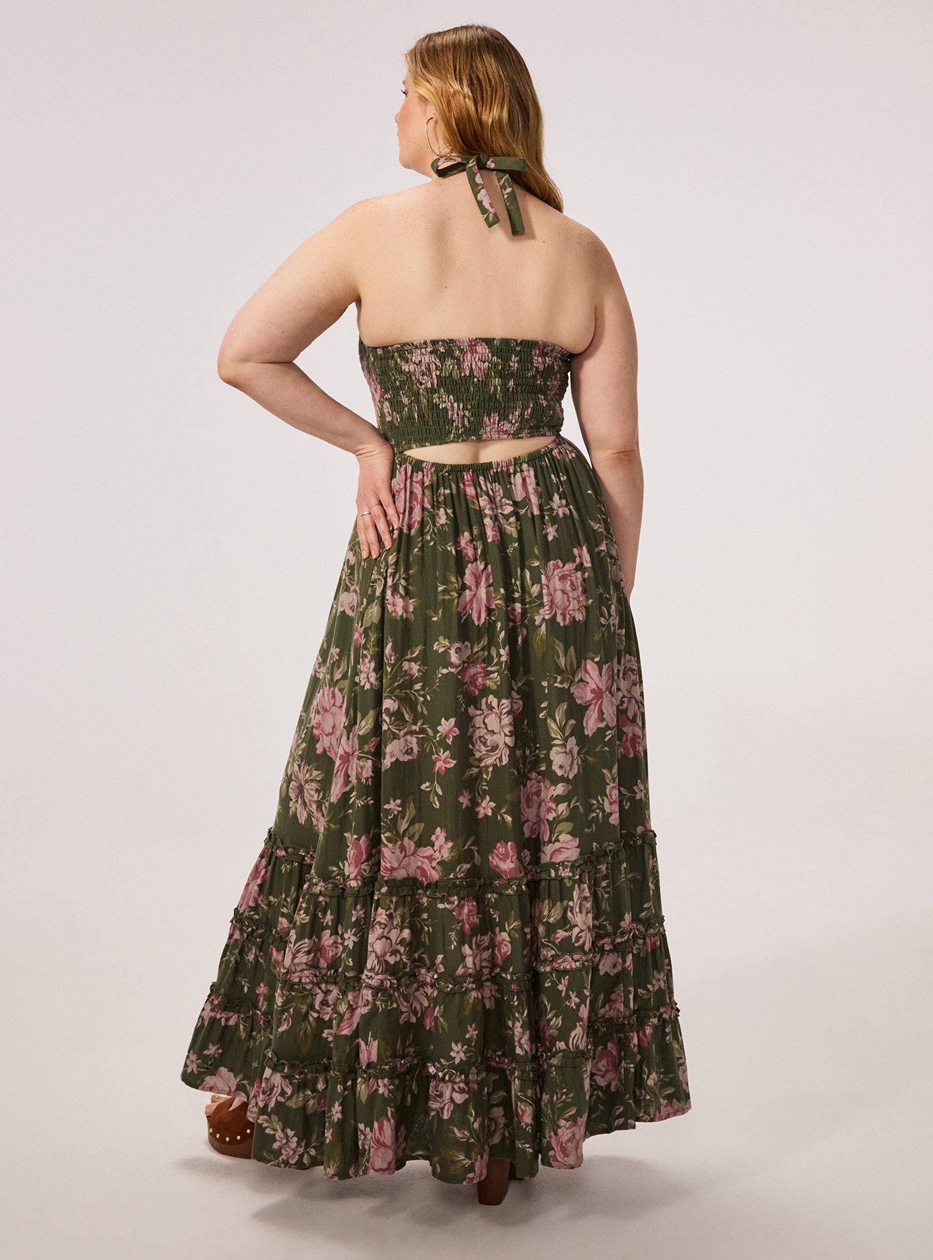 Festi Smocked Halter Maxi Dress, ROSE FANTASY FLORAL ROSE, alternate