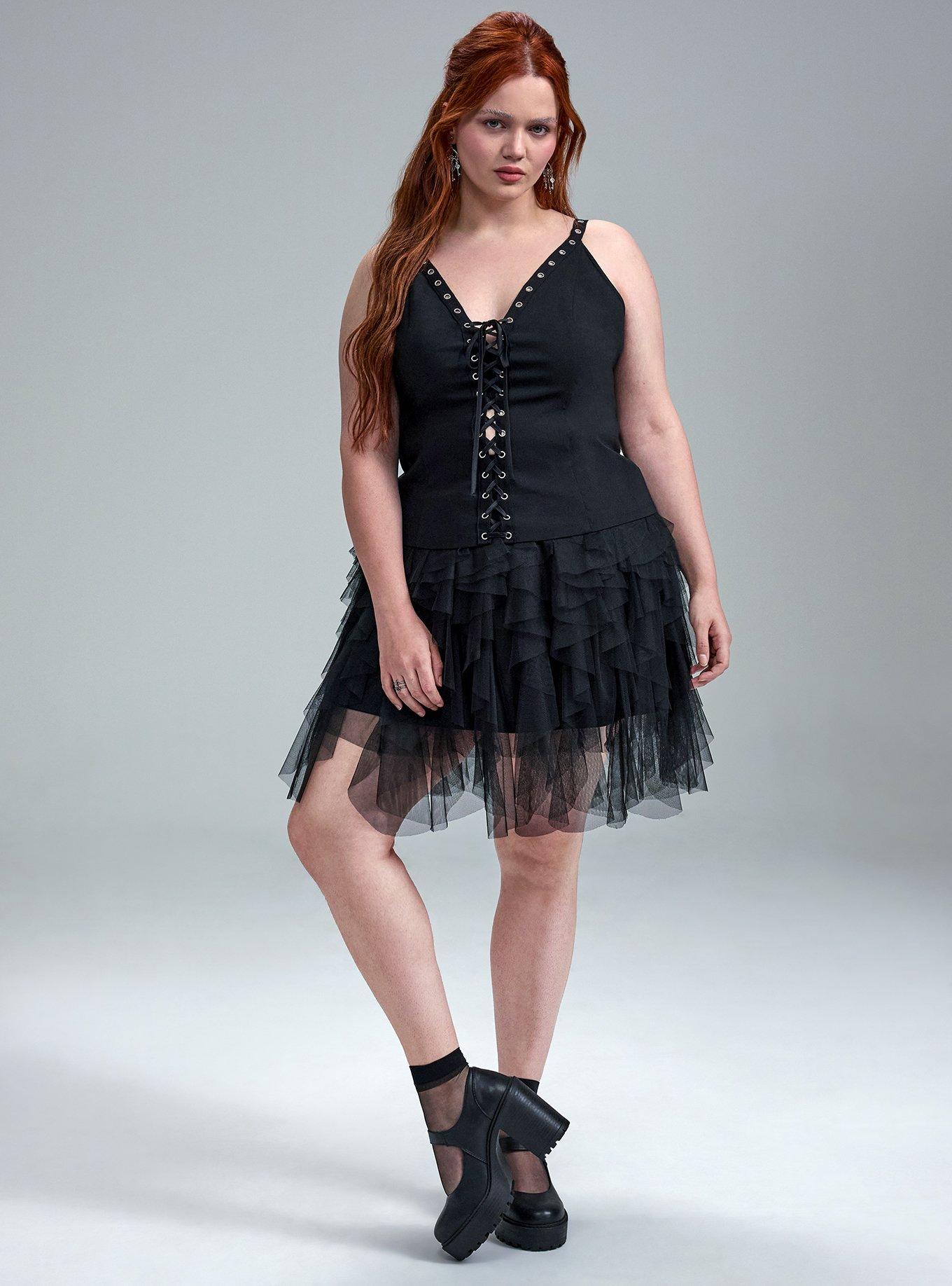 Nightfall Lace-Up Cami, DEEP BLACK, alternate