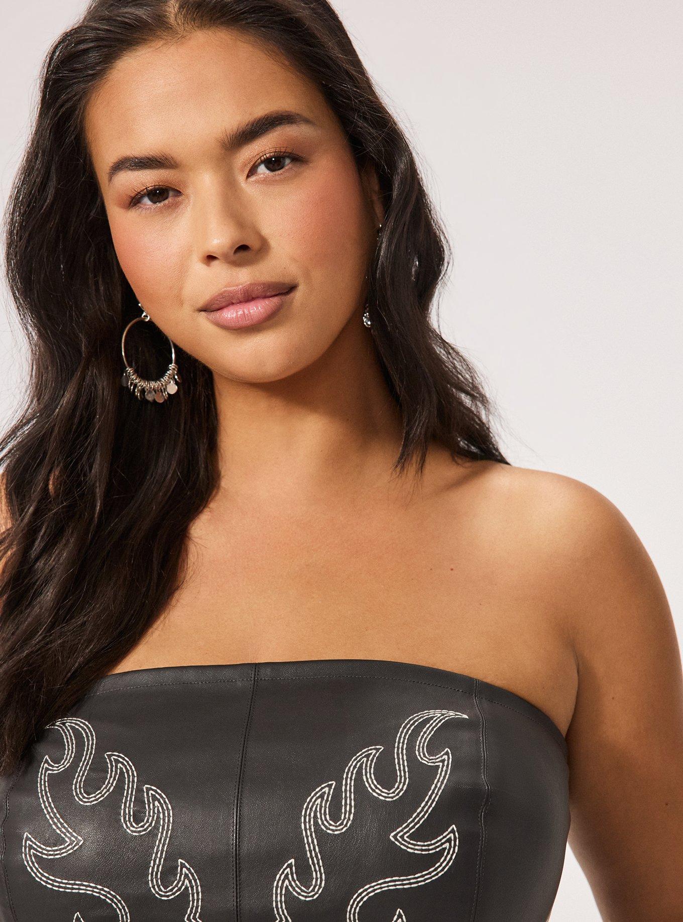 Festi Faux Leather Corset, PHANTOM, alternate