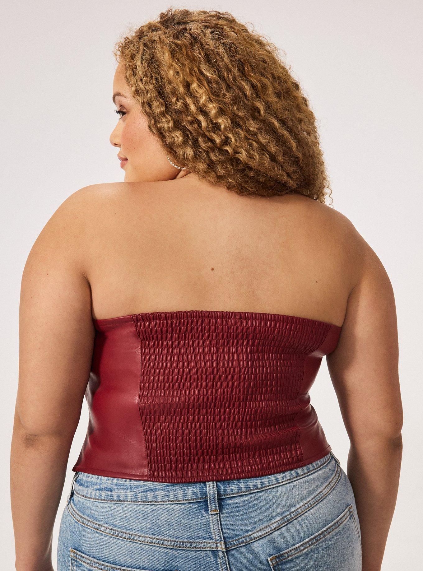 Festi Faux Leather Corset, POMEGRANATE, alternate