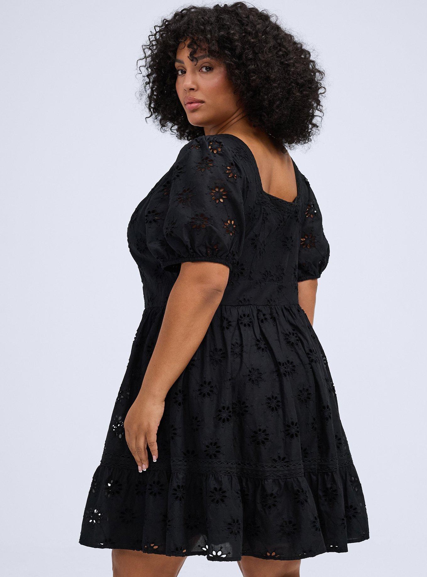Belle Isle Eyelet Mini Dress, DEEP BLACK, alternate