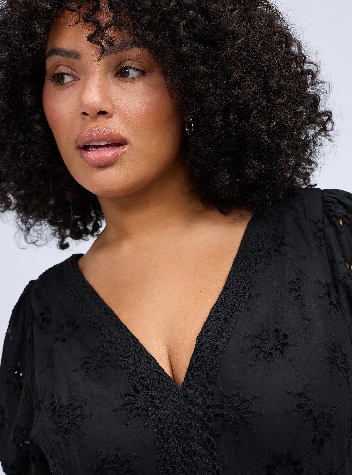 Belle Isle Eyelet Mini Dress, DEEP BLACK, alternate