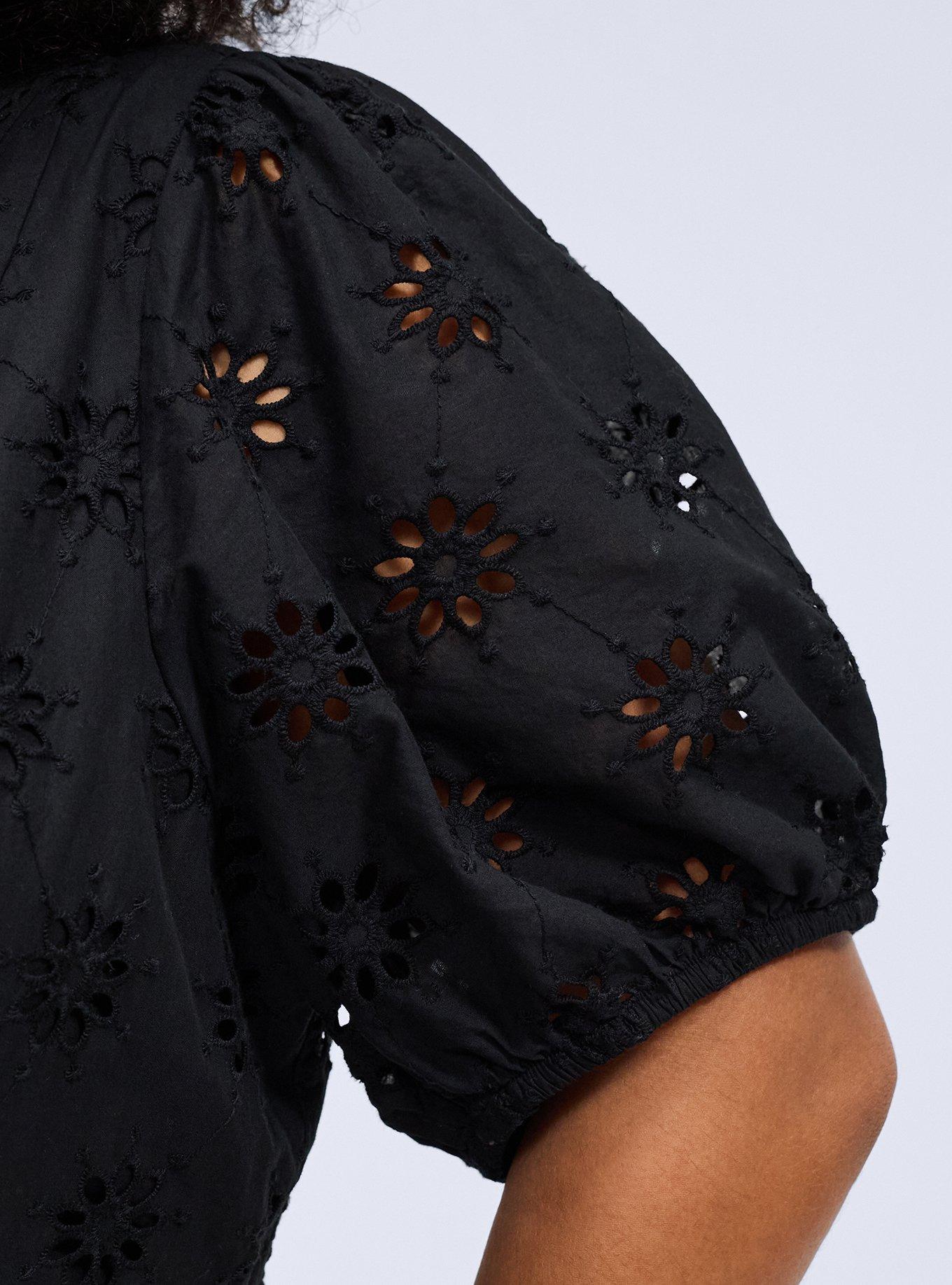 Belle Isle Eyelet Mini Dress, DEEP BLACK, alternate