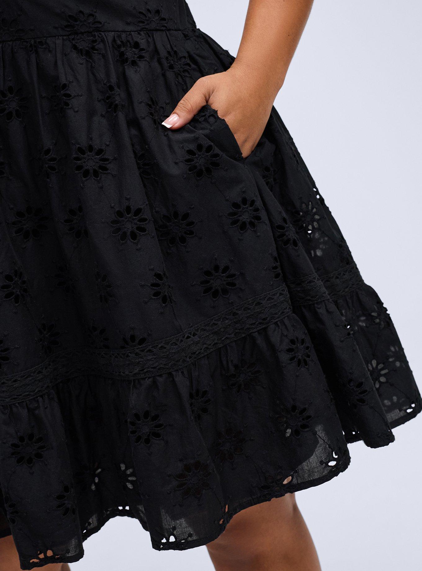 Belle Isle Eyelet Mini Dress, DEEP BLACK, alternate