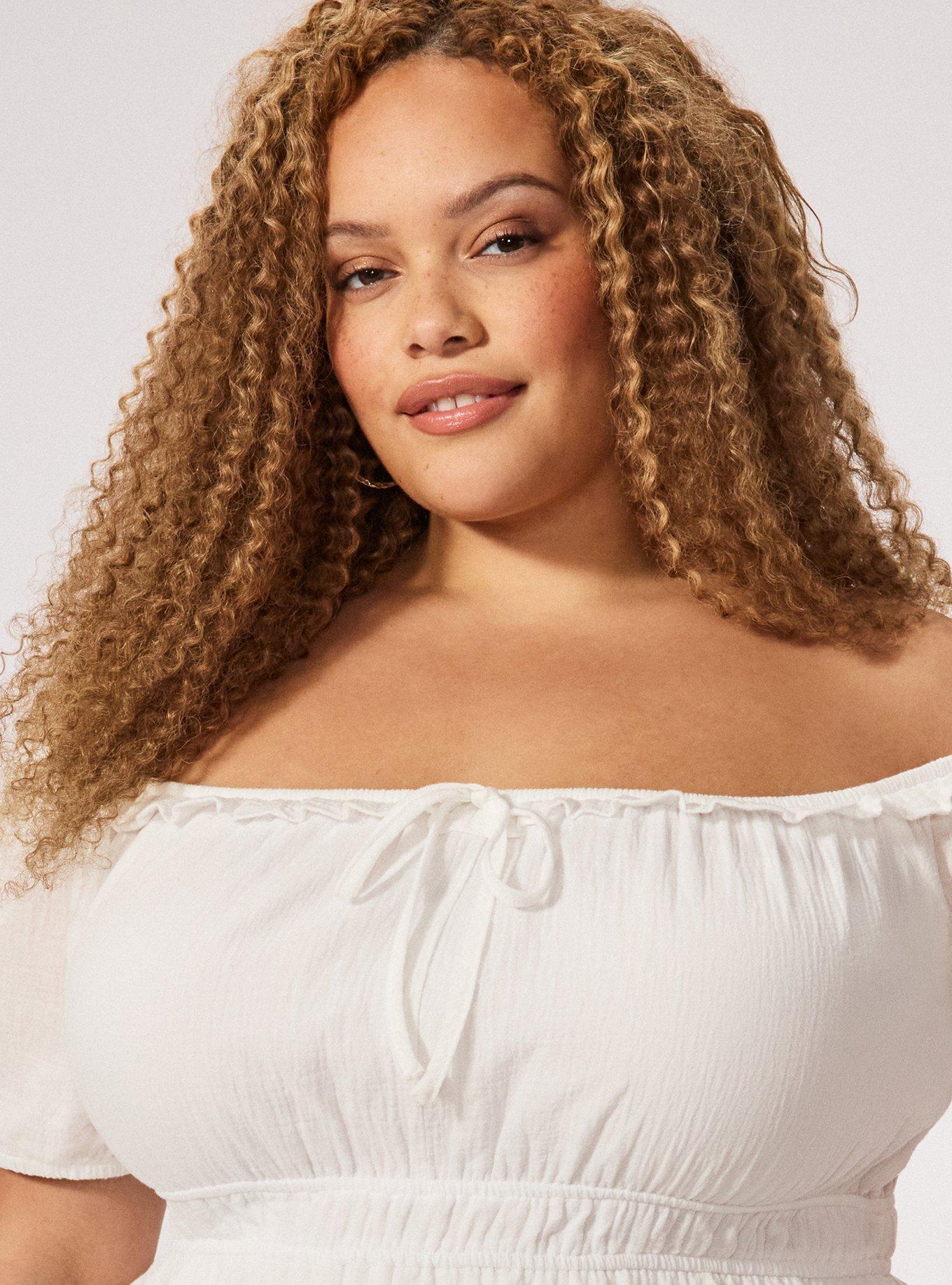 Festi Off-Shoulder Tiered Top, MARSHMALLOW, alternate