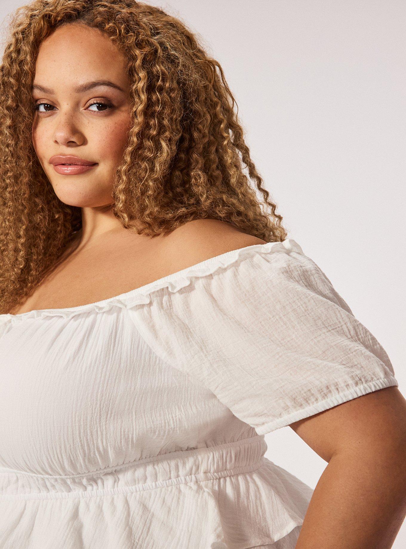 Festi Off-Shoulder Tiered Top, MARSHMALLOW, alternate