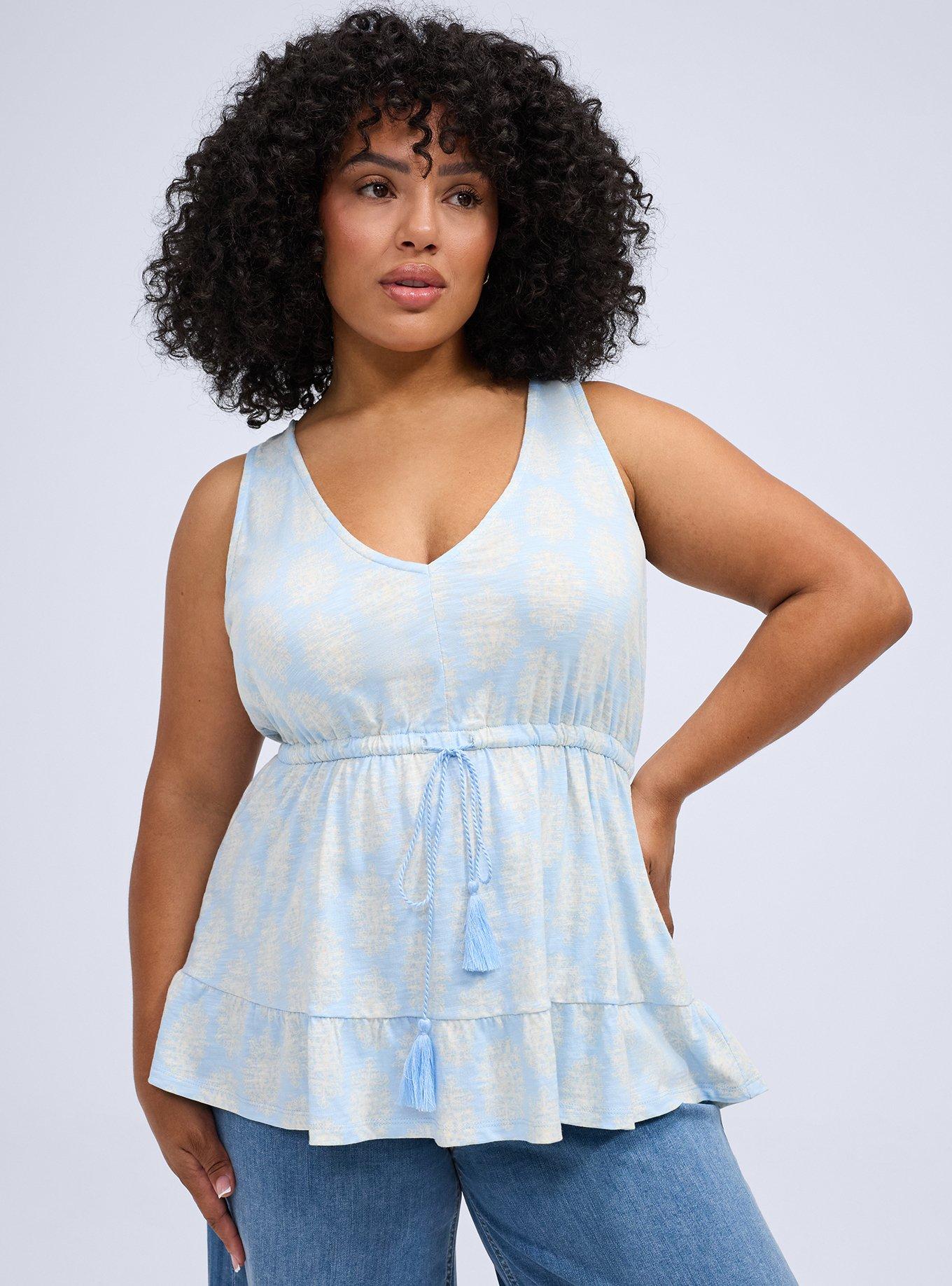 Belle Isle Cinched Waist Sleeveless Top, FRIDA PAISLEY BLUE, hi-res