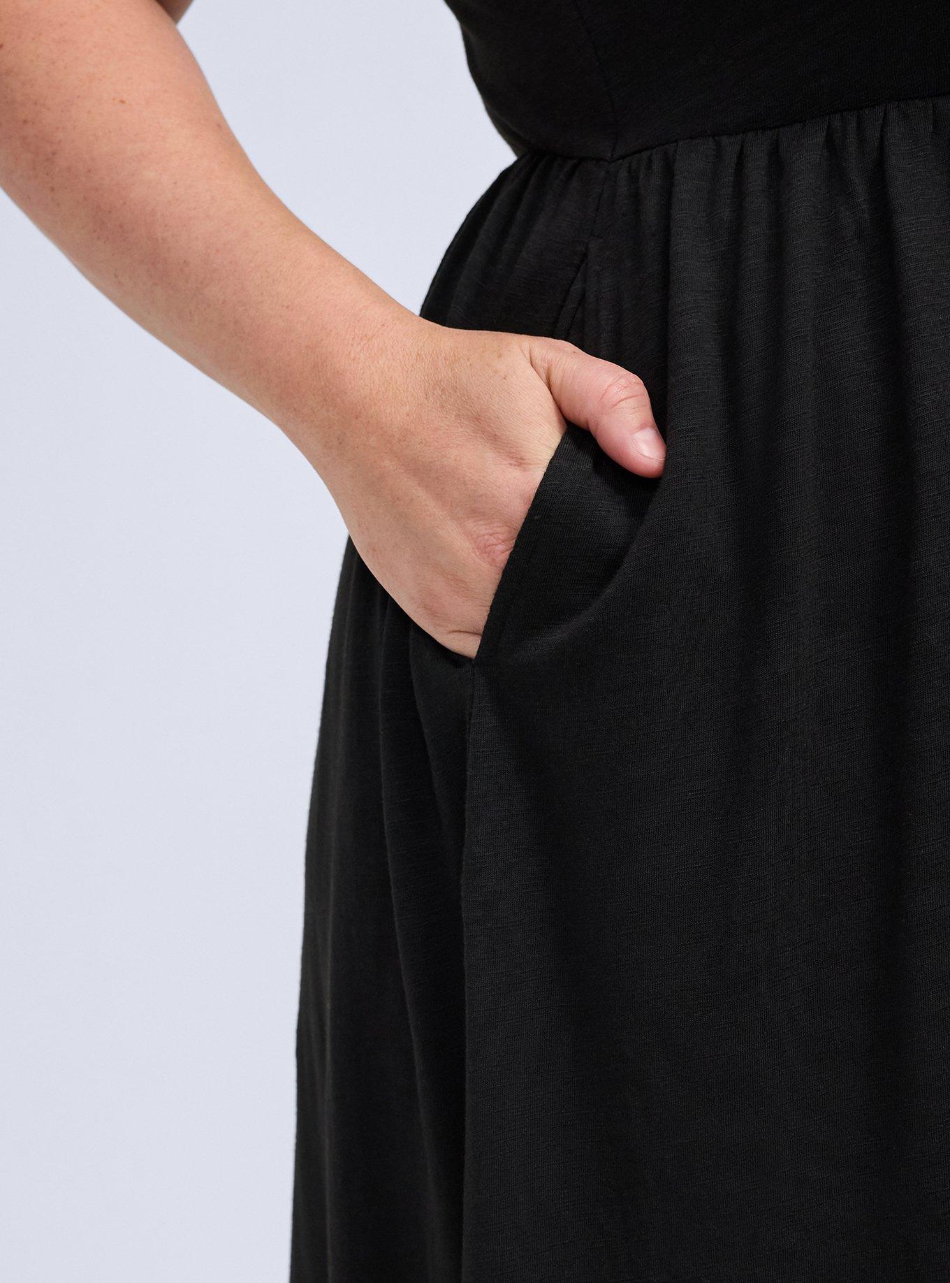Belle Isle Scallop Trim Maxi Dress, DEEP BLACK, alternate
