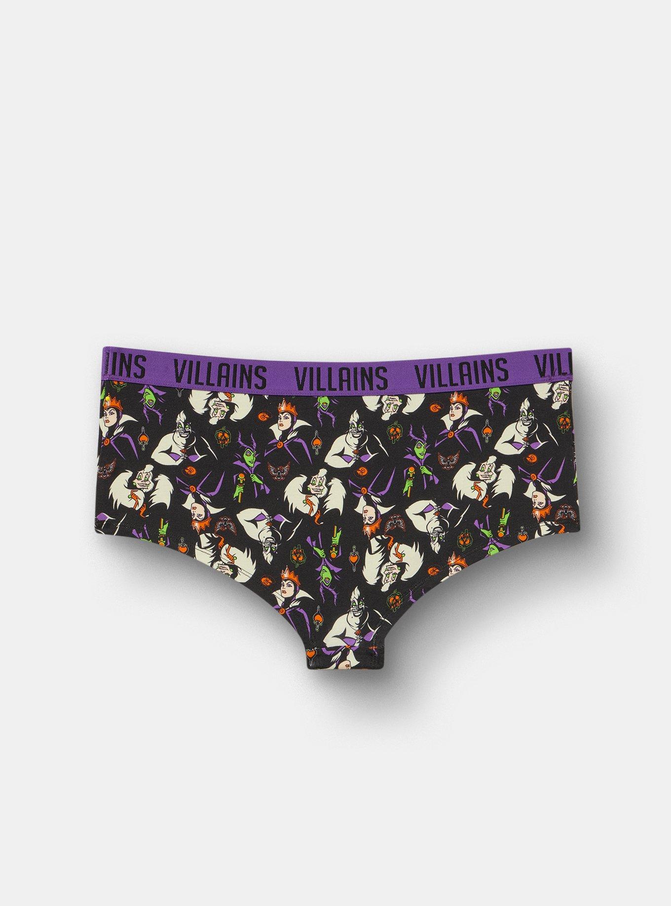 Disney Villains Mid-Rise Cotton Boyshort Panty, MULTI, alternate