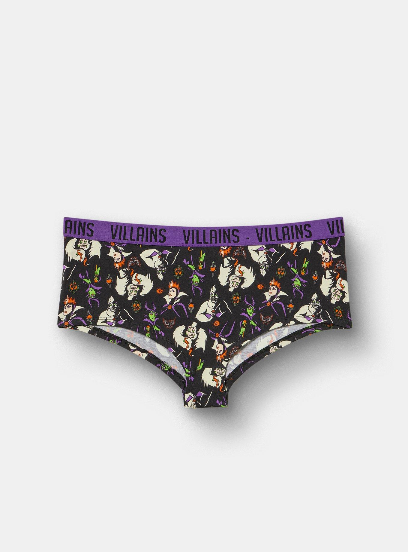 Disney Villains Mid-Rise Cotton Boyshort Panty, MULTI, hi-res