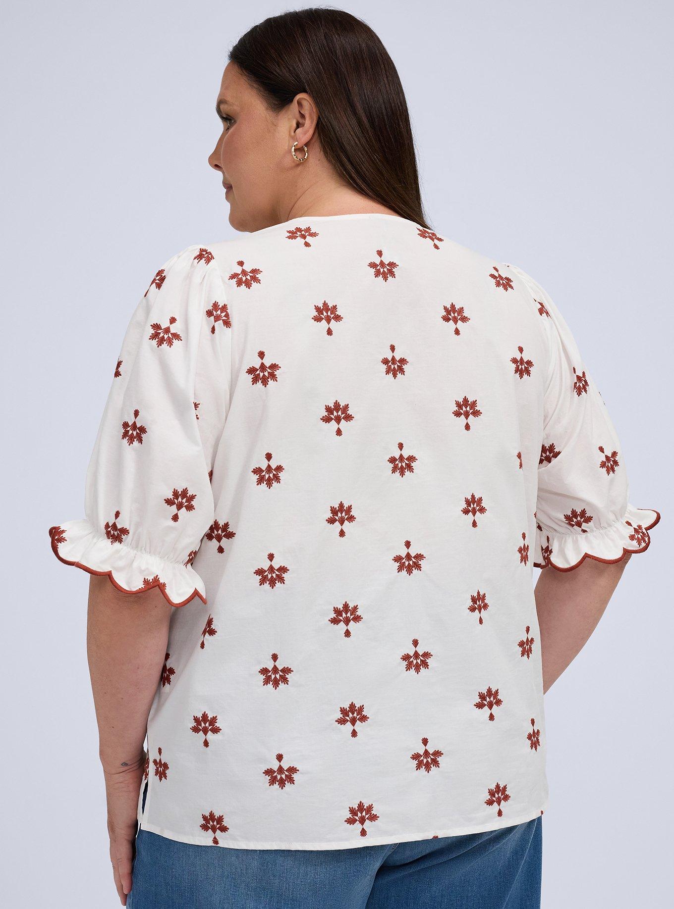 Belle Isle Embroidered Puff Sleeve Top, BRIGHT WHITE, alternate
