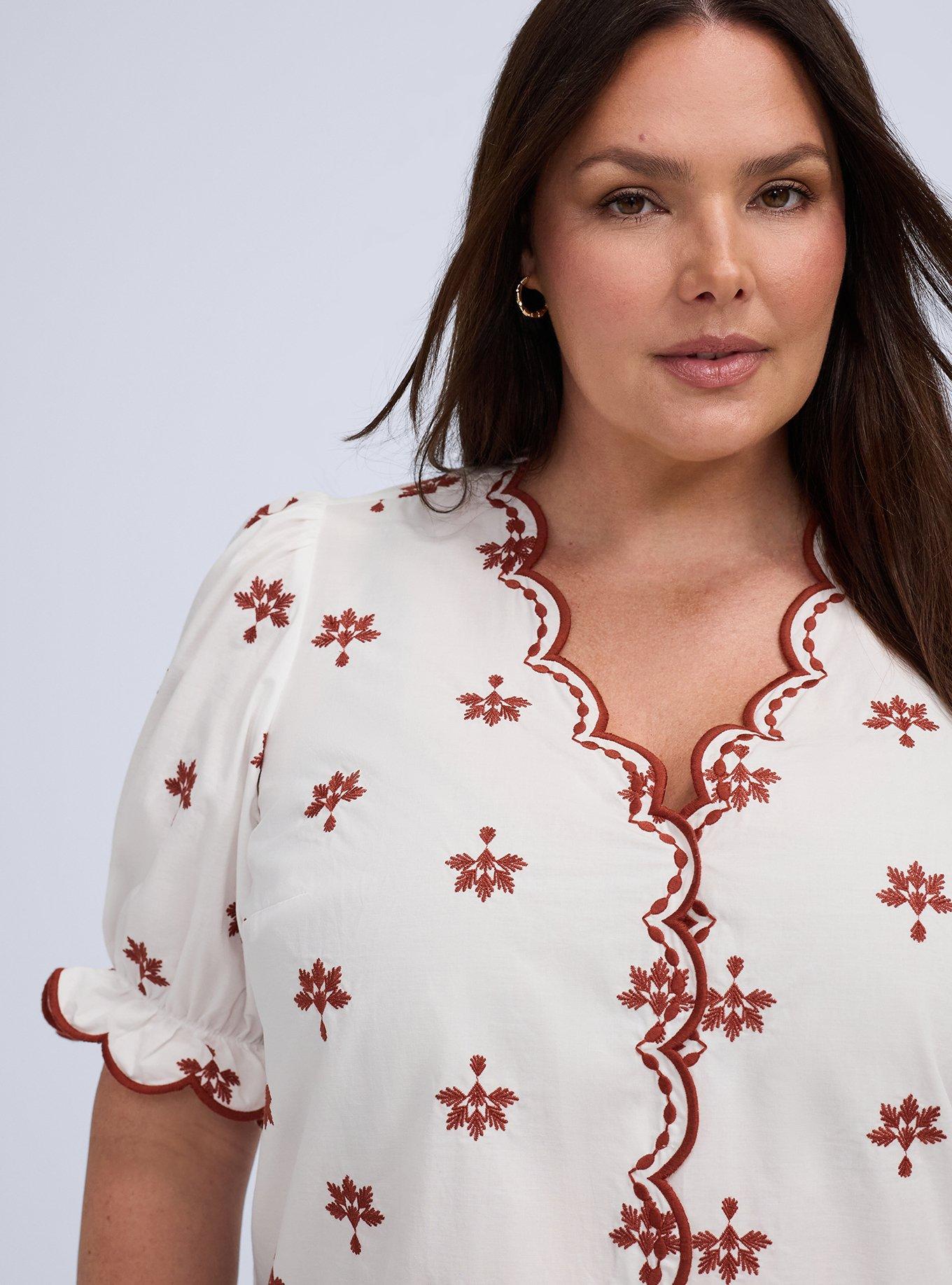 Belle Isle Embroidered Puff Sleeve Top, BRIGHT WHITE, alternate