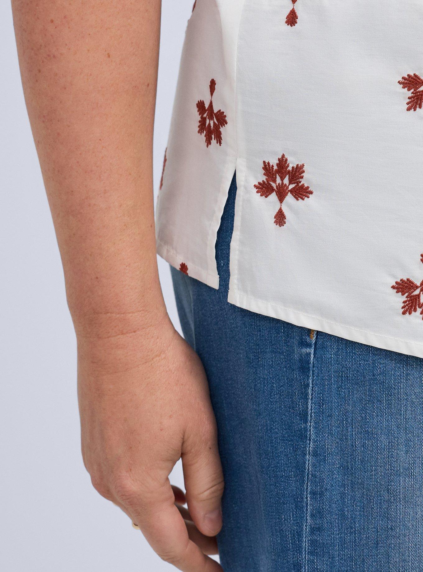 Belle Isle Embroidered Puff Sleeve Top, BRIGHT WHITE, alternate