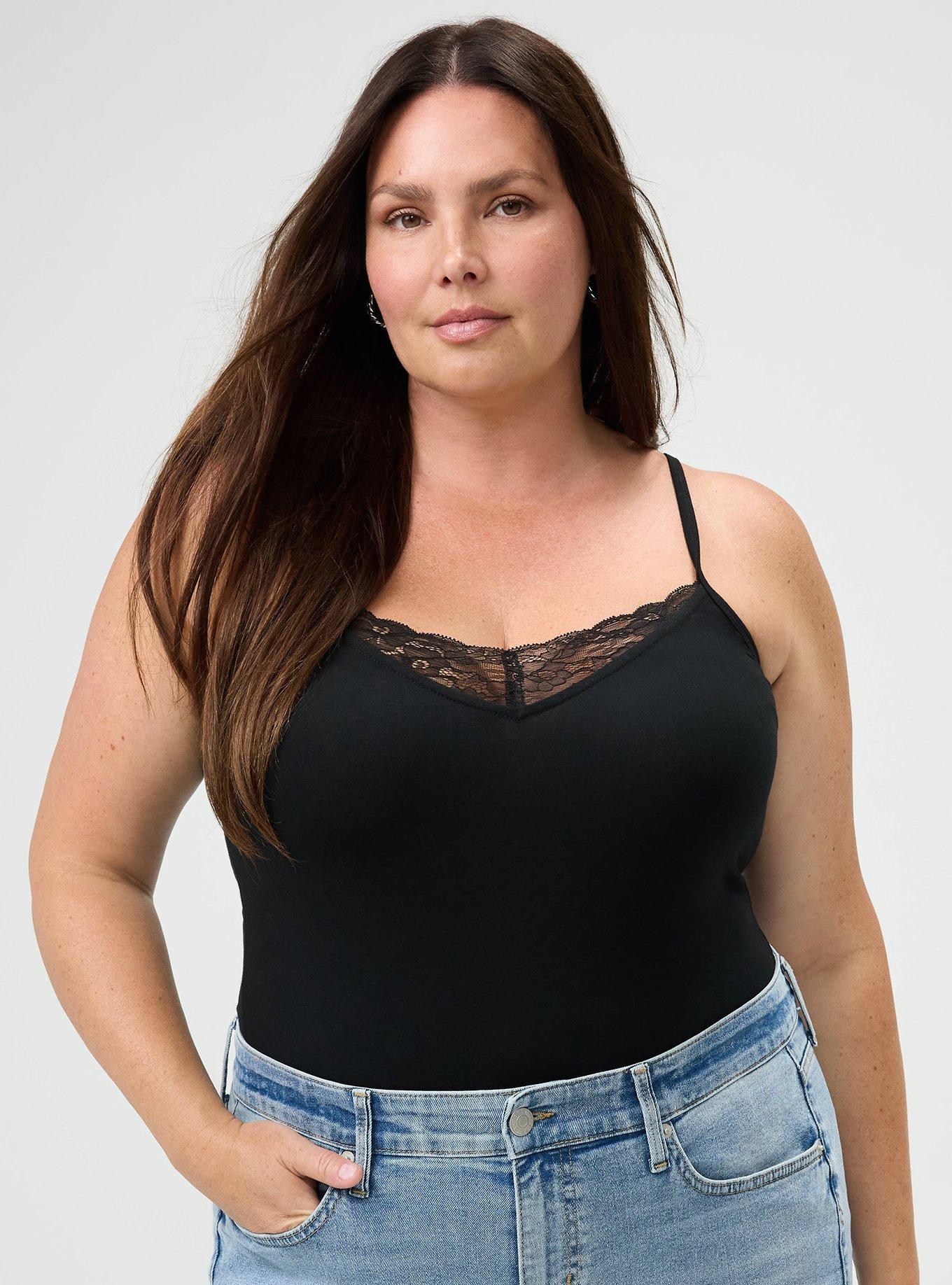Plus Size - Foxy Lace Trim V-Neck Cami - Torrid