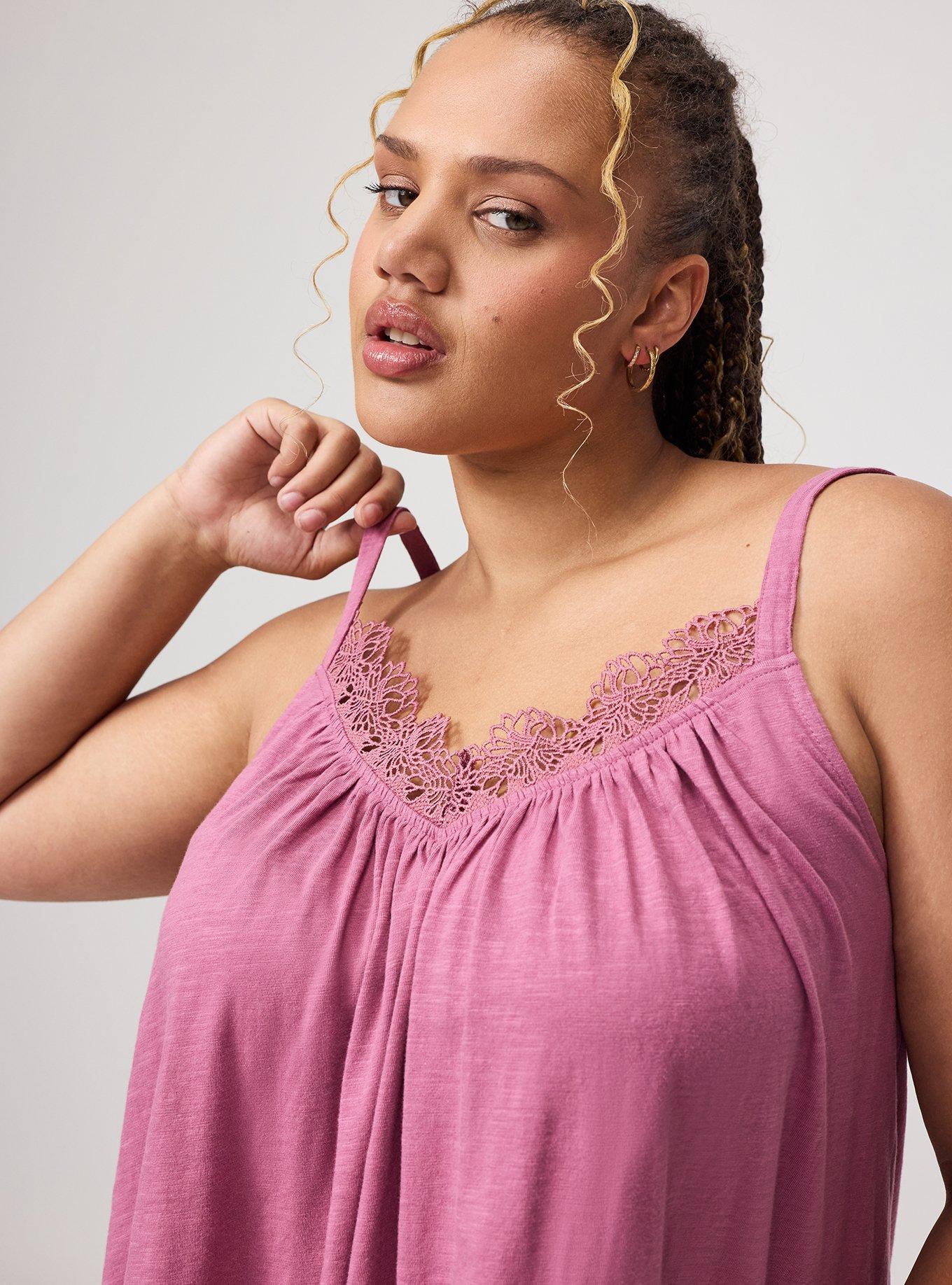 Heritage Slub Lace Trim Swing Cami, MELLOW MAUVE, alternate