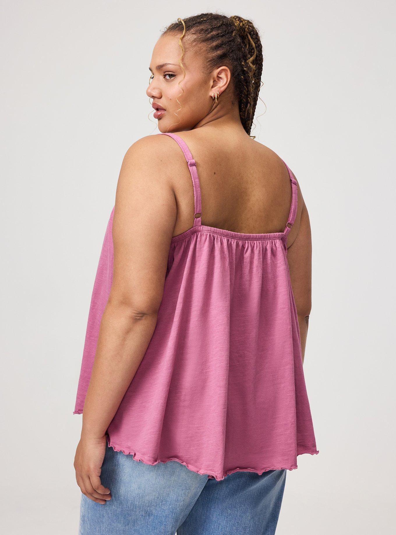 Heritage Slub Lace Trim Swing Cami, MELLOW MAUVE, alternate