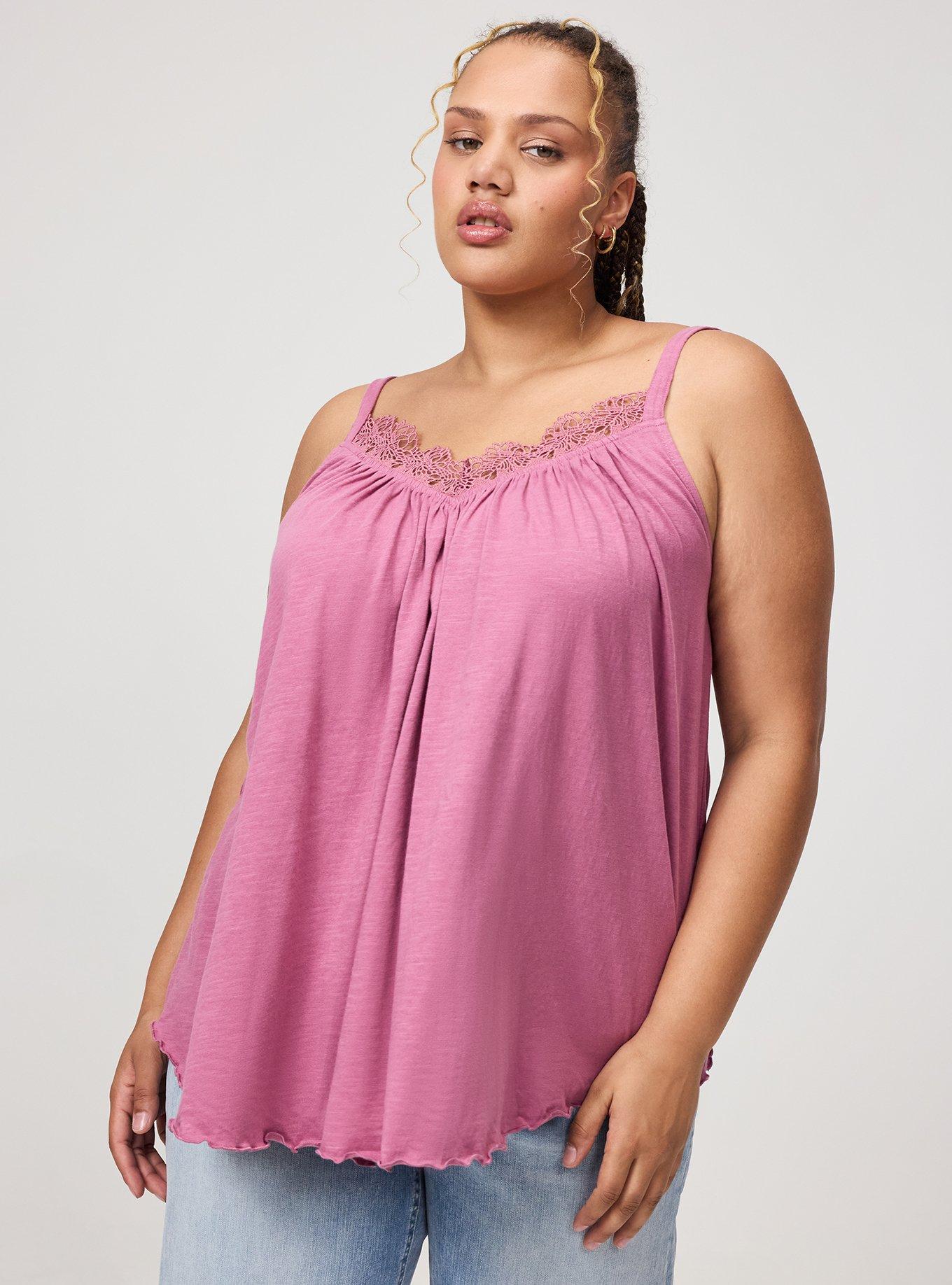 Heritage Slub Lace Trim Swing Cami, MELLOW MAUVE, alternate