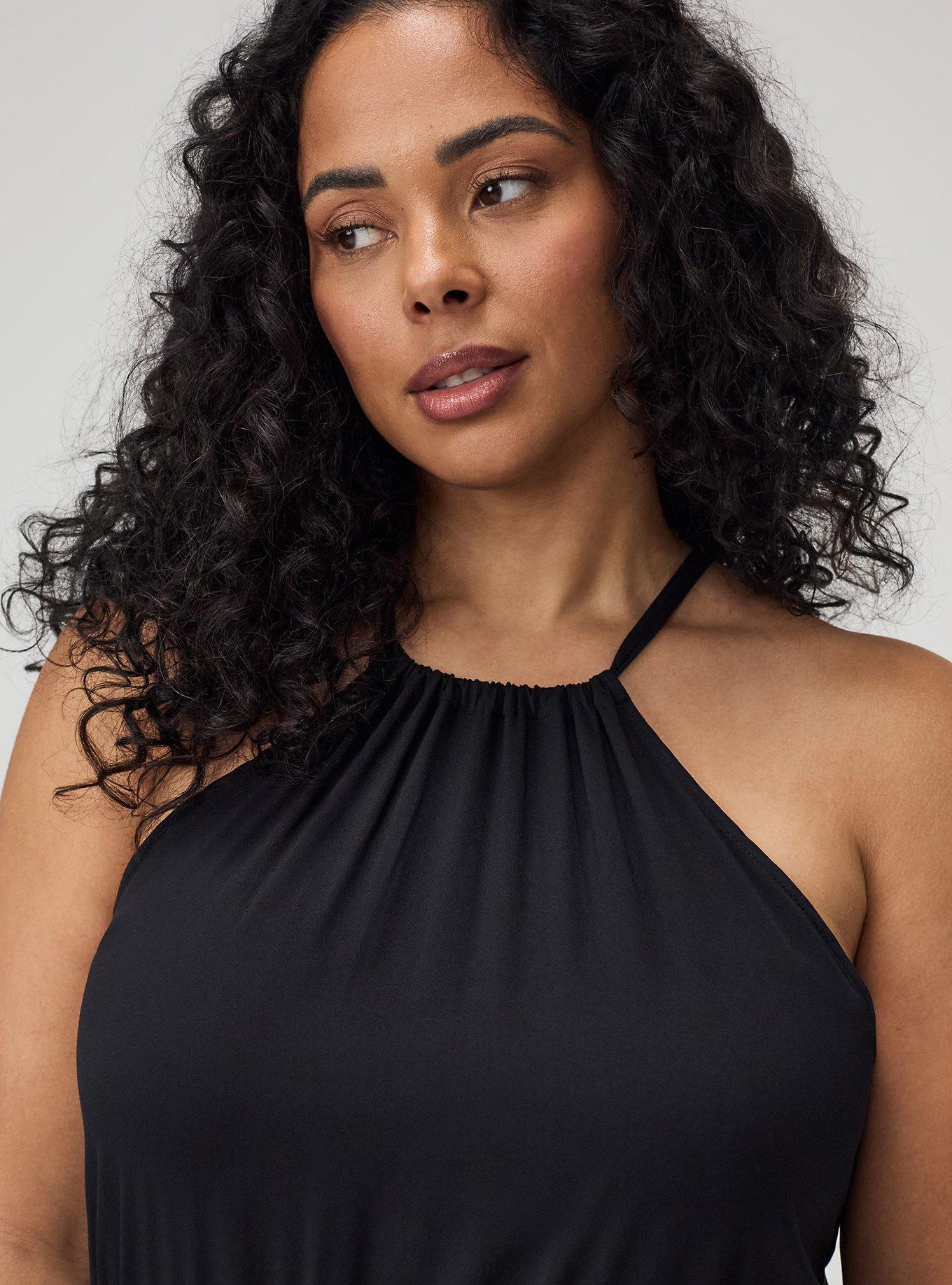 Halter Wide-Leg Jumpsuit, DEEP BLACK, alternate