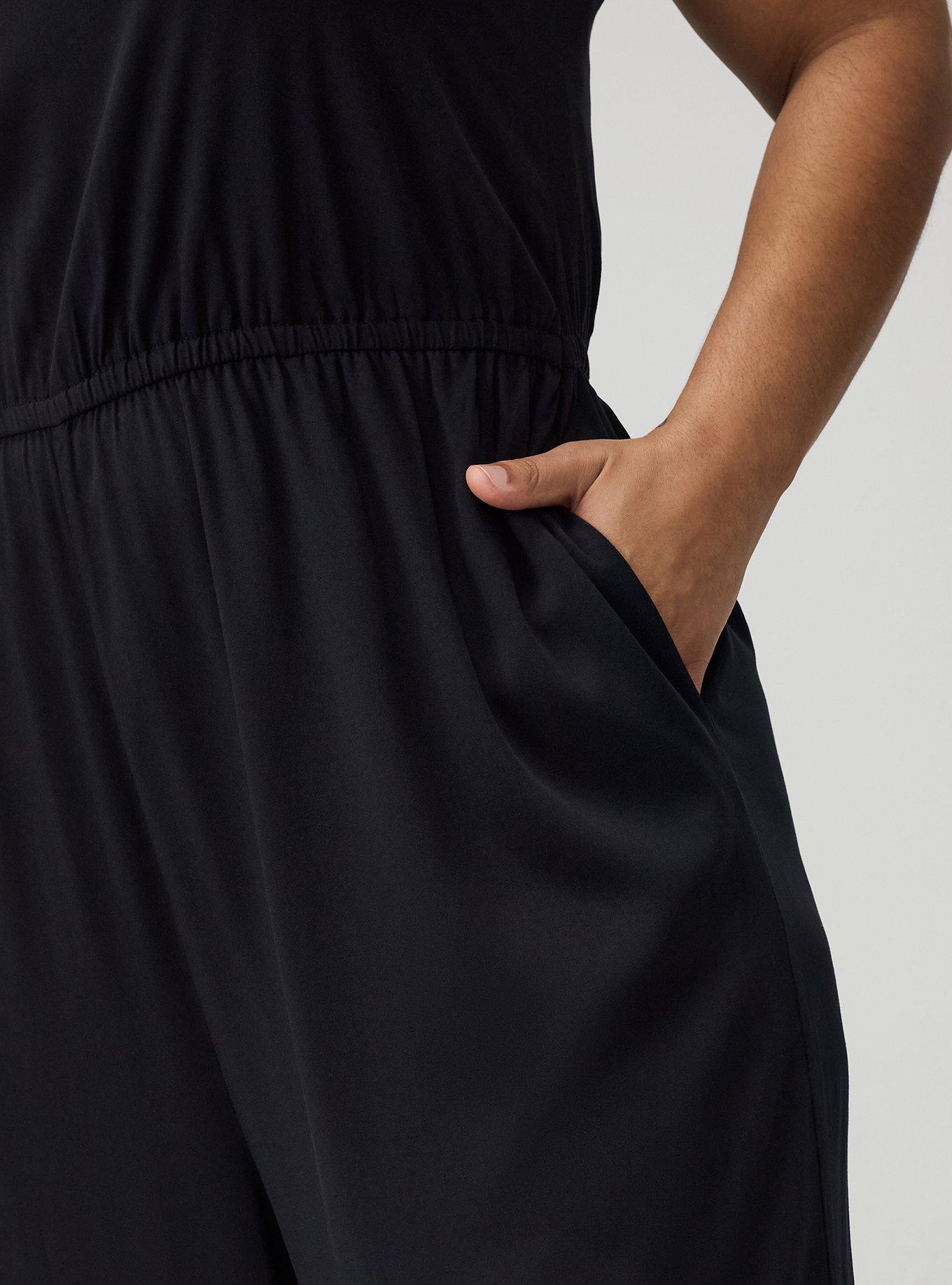 Halter Wide-Leg Jumpsuit, DEEP BLACK, alternate
