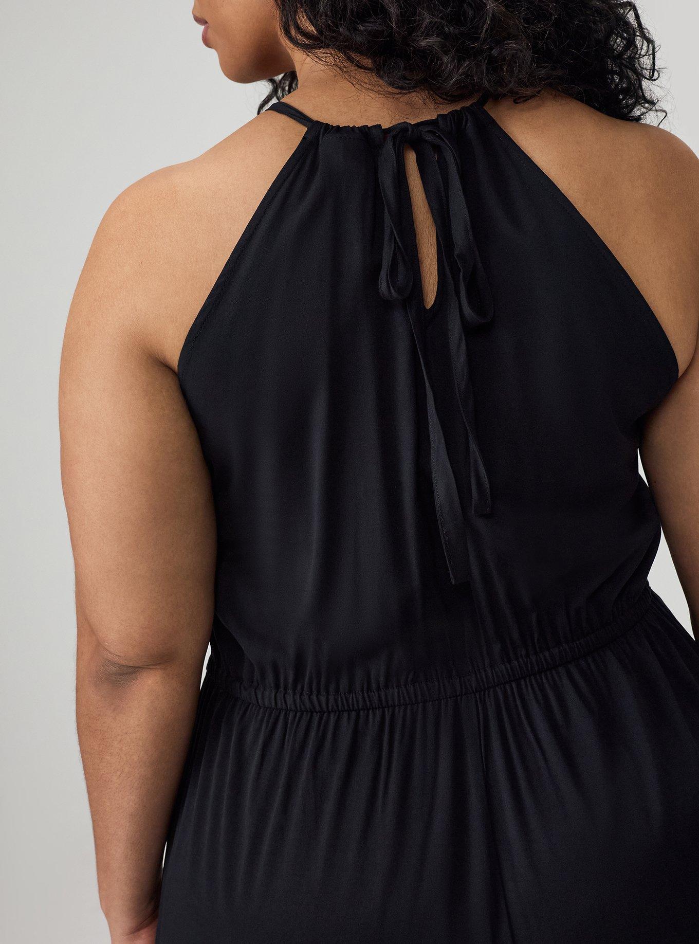 Halter Wide-Leg Jumpsuit, DEEP BLACK, alternate