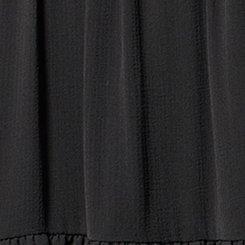 Plus Size Tiered Mini Skirt, DEEP BLACK, swatch