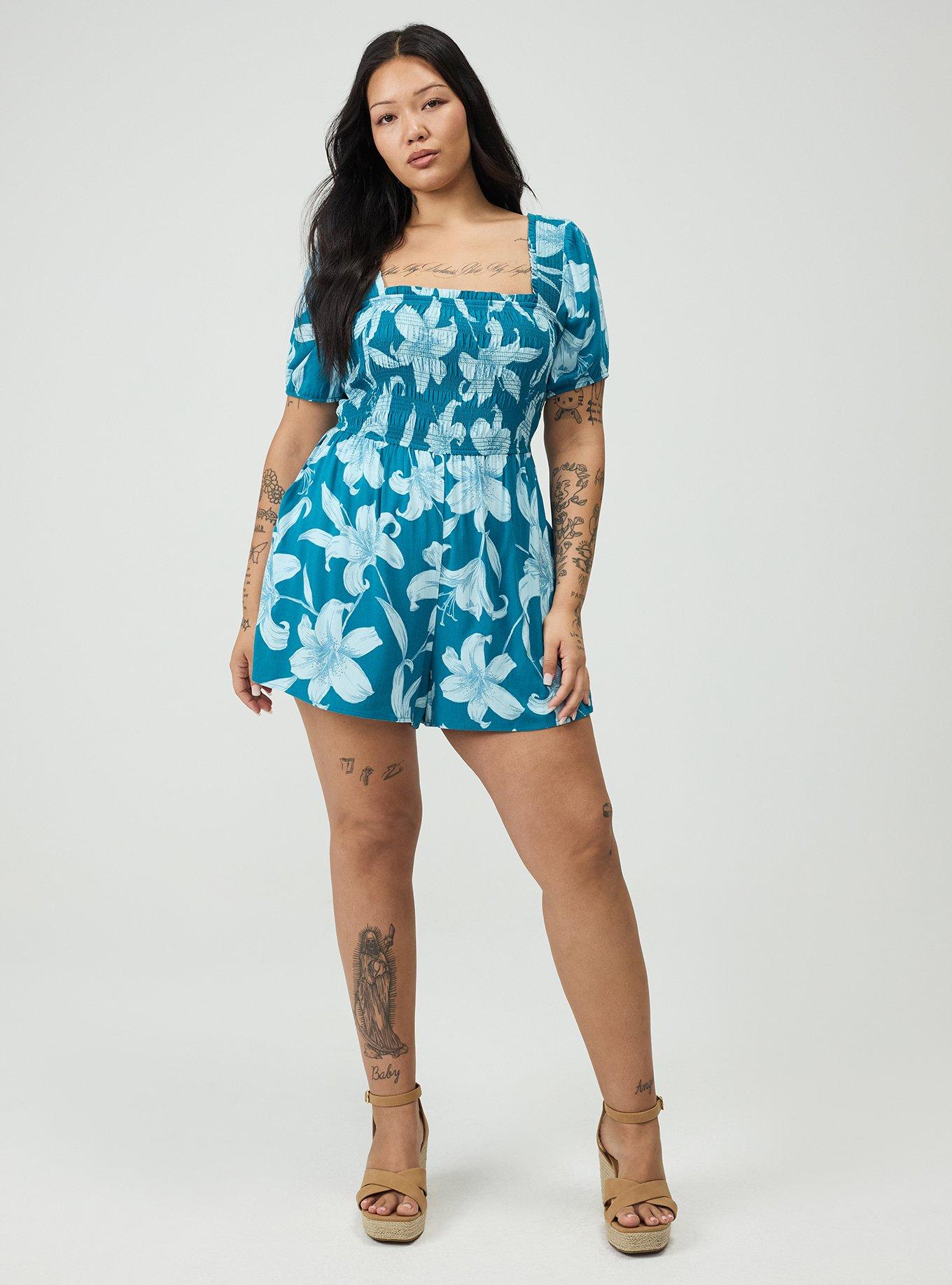 Plus Size - Smocked Bodice Romper - Torrid