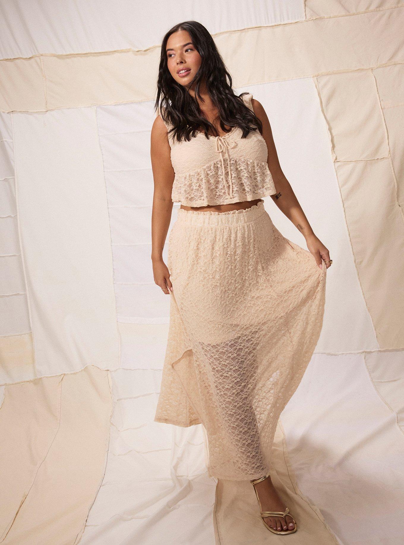 Plus Size - Festi Cropped Lace Babydoll Top - Torrid