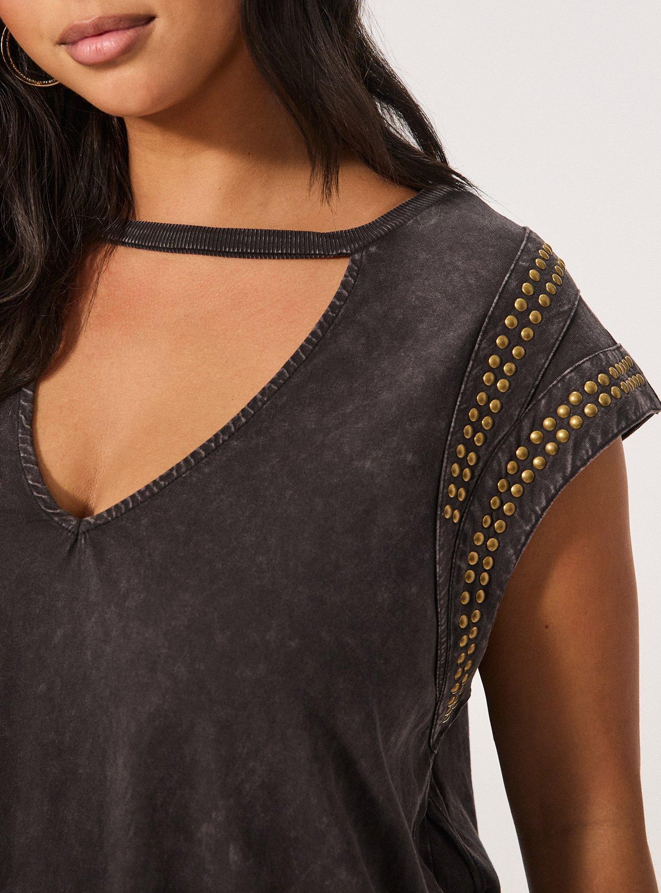 Plus Size Fest Embellished Cutout Tank, PHANTOM, alternate