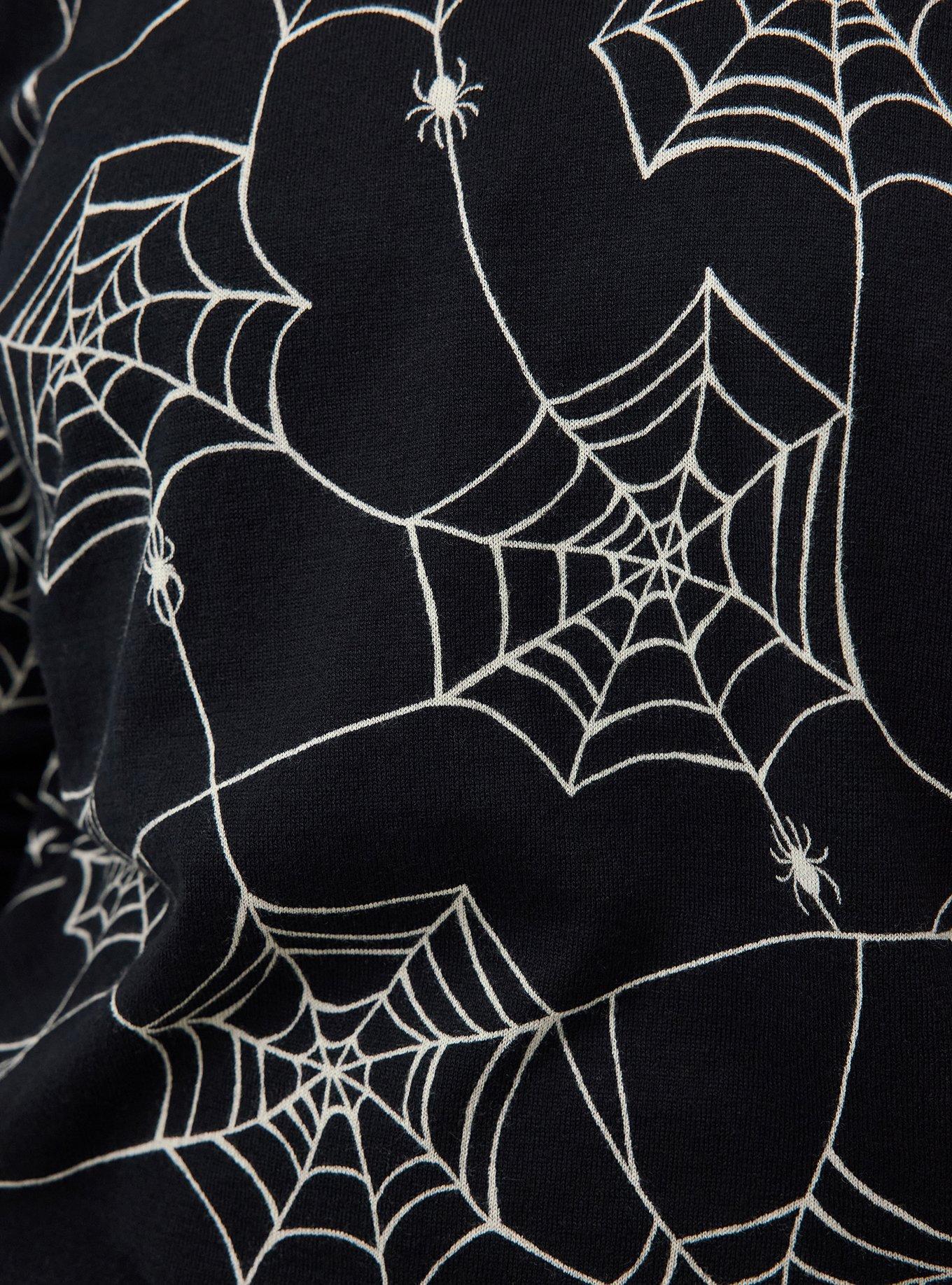 Crew Pullover Sweater, TUESDAY SPIDERS BLACK, alternate