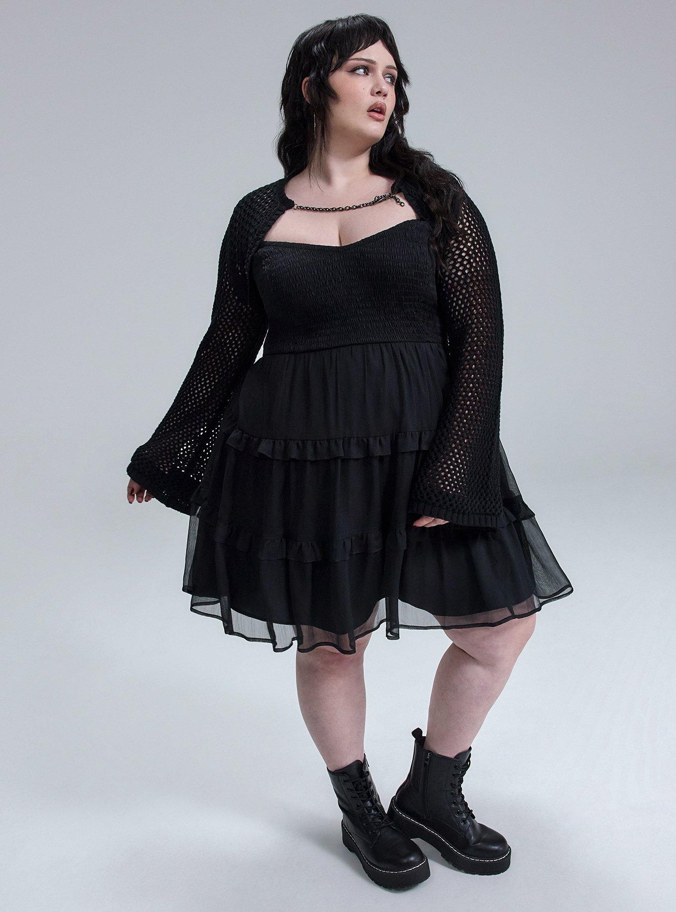 black babydoll mini dress Tuelle from casual meet Black Vegan Leather Babydoll Mini