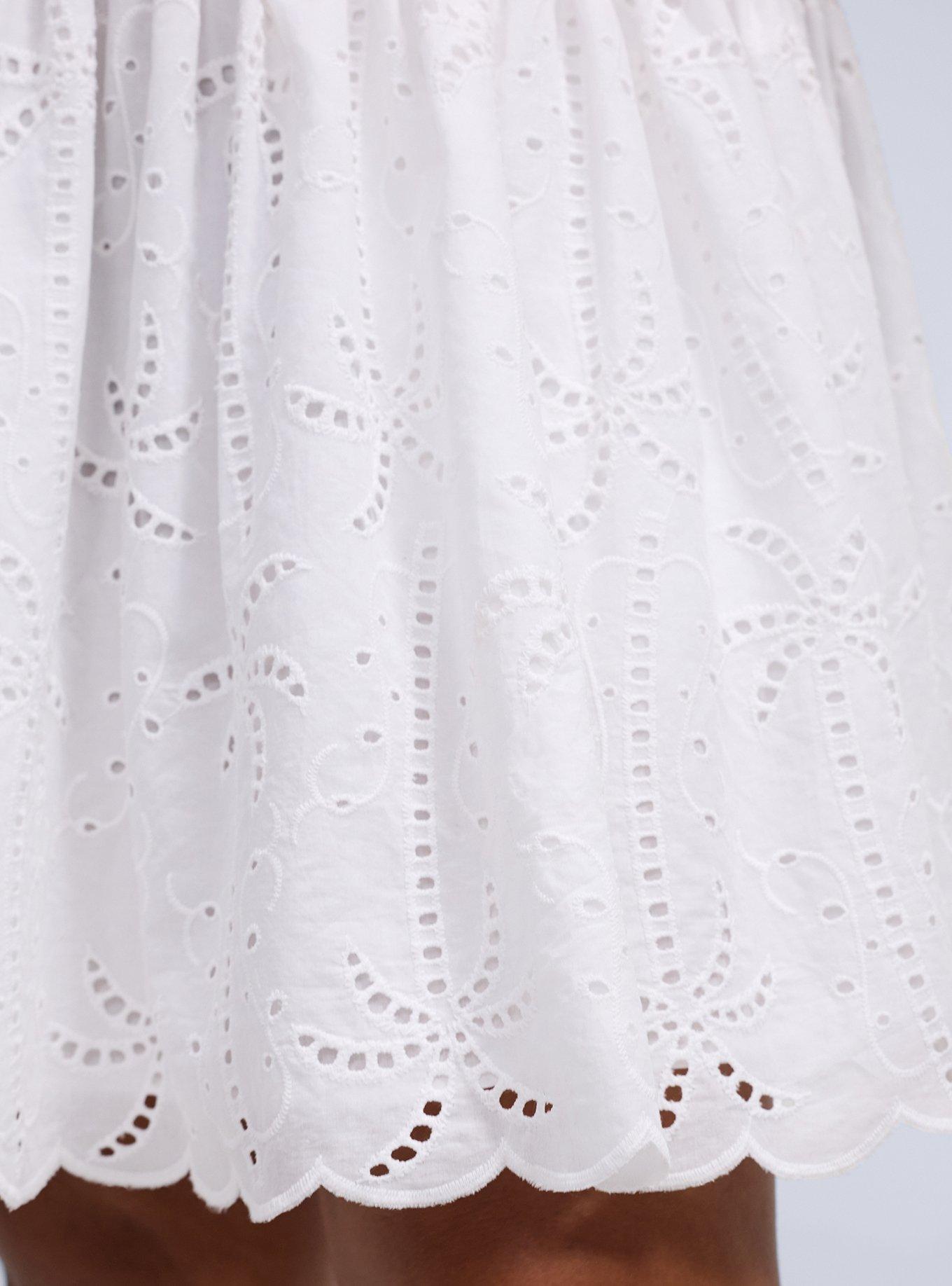 Belle Isle Embroidered Mini Skirt, BRIGHT WHITE, alternate