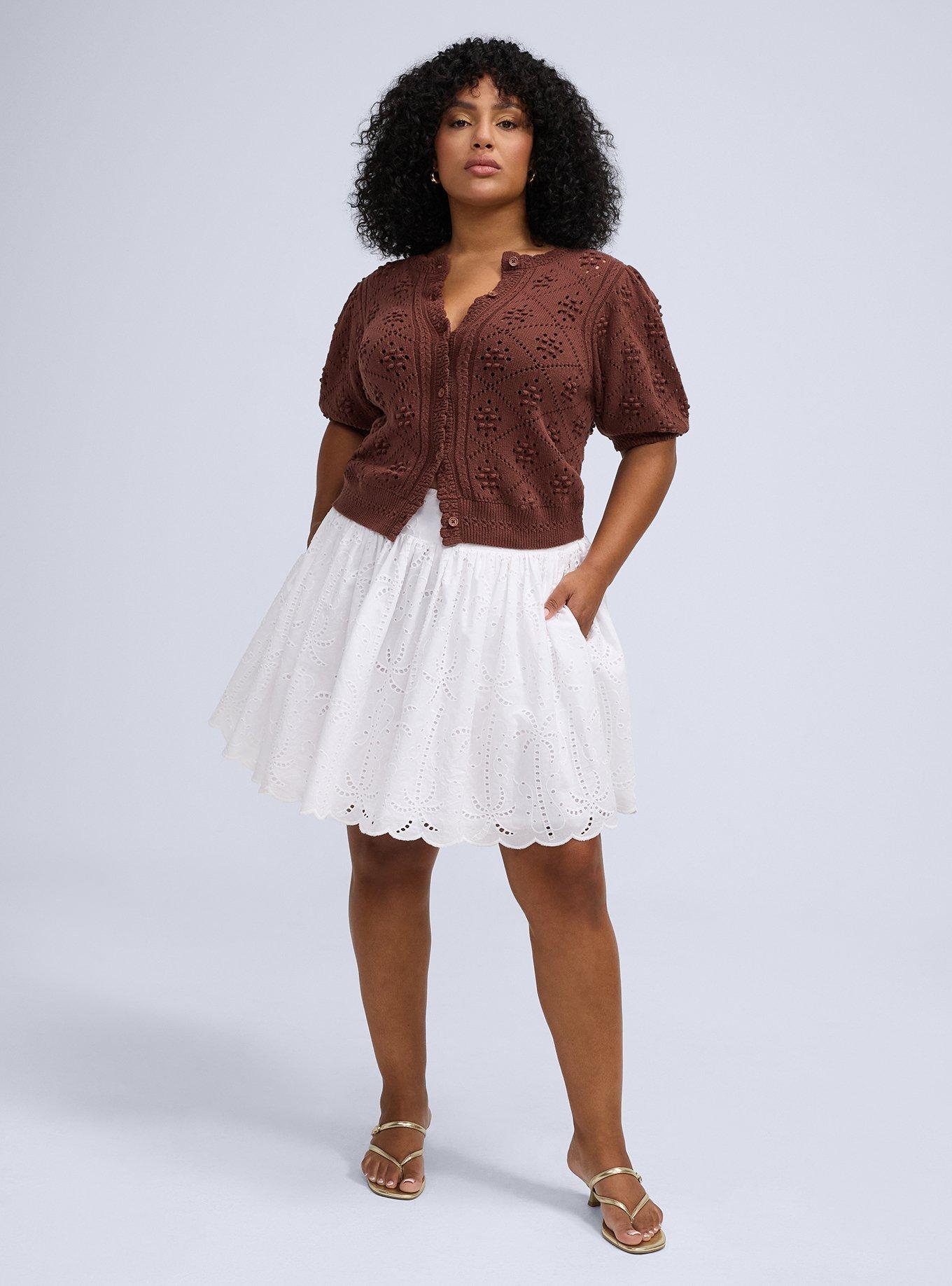 Belle Isle Embroidered Mini Skirt, BRIGHT WHITE, alternate
