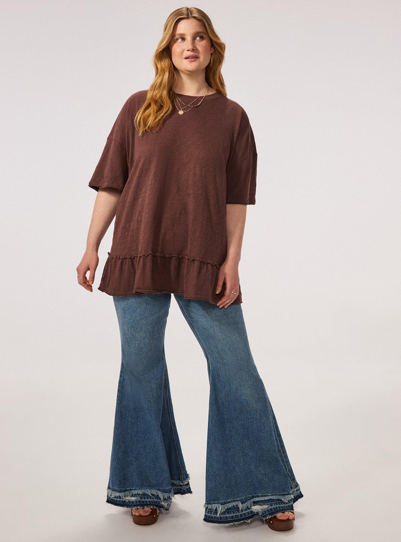 Festi Oversized Tiered Tee, FRENCH ROAST, alternate
