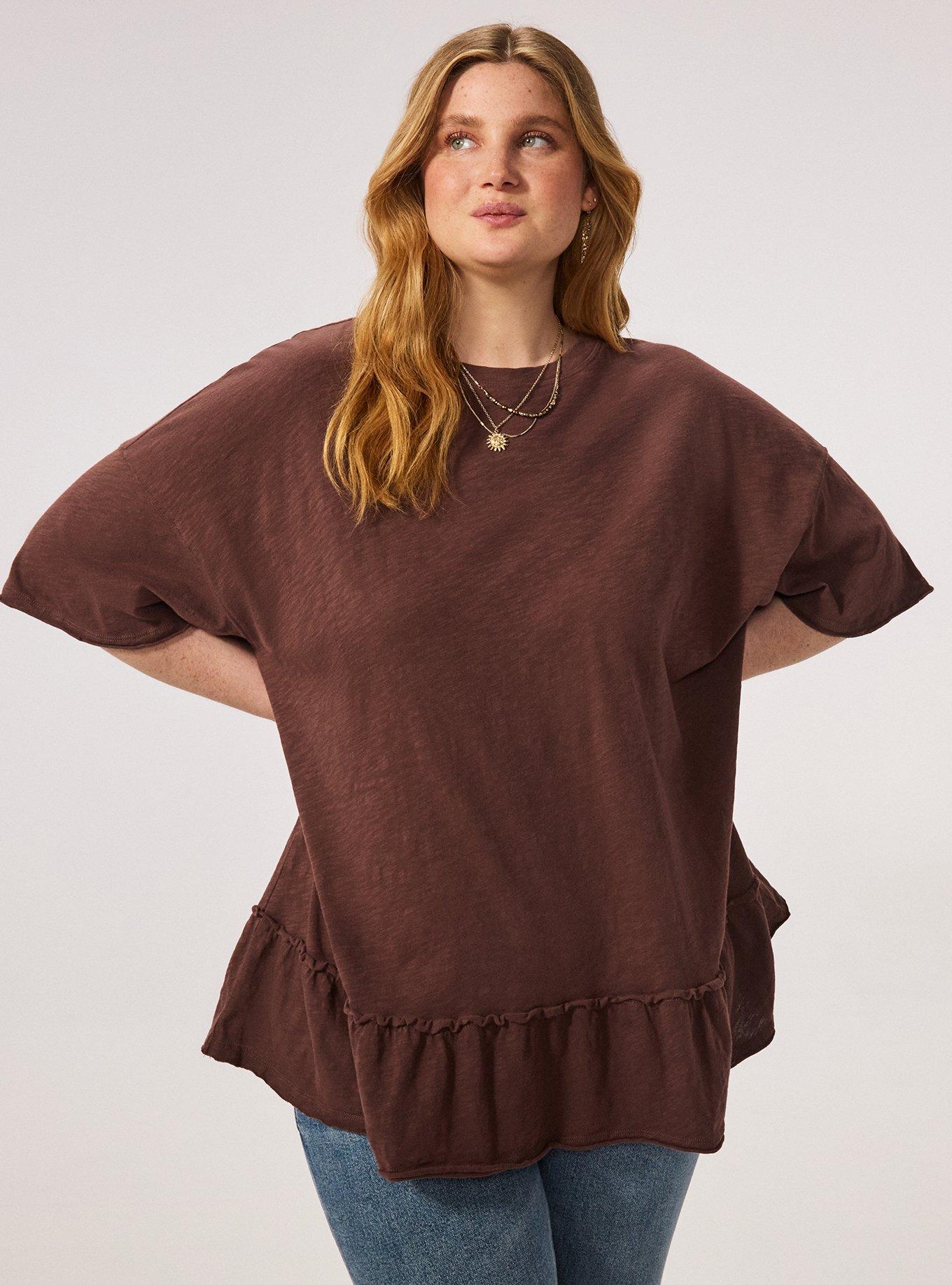 Festi Oversized Tiered Tee, FRENCH ROAST, alternate