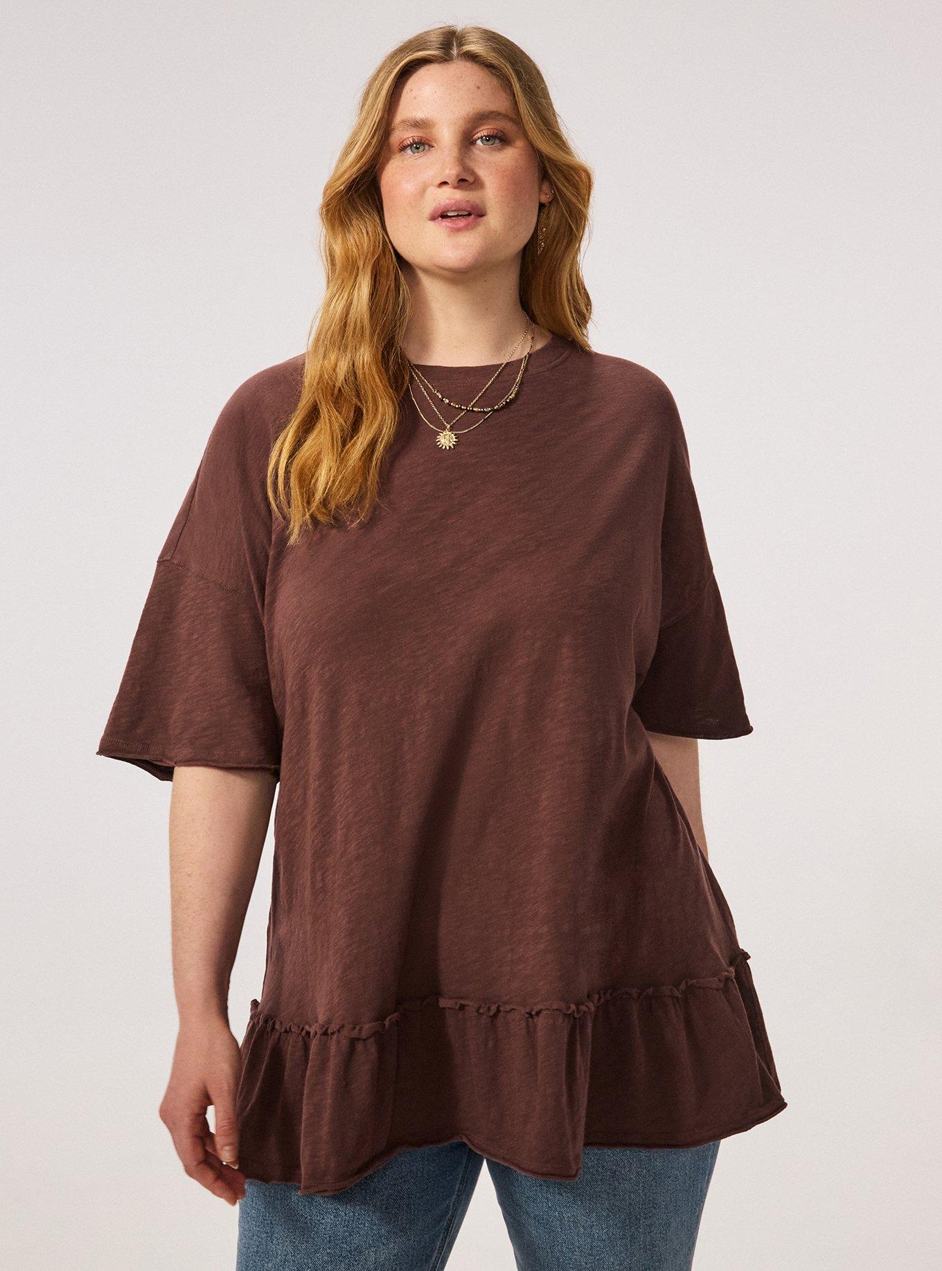Festi Oversized Tiered Tee, FRENCH ROAST, hi-res