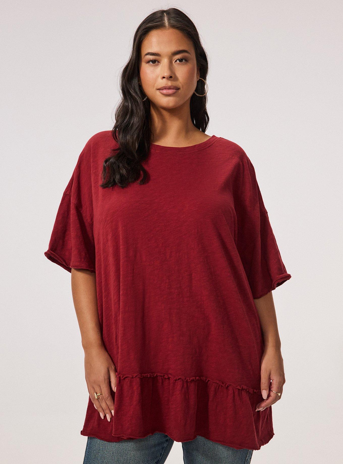 Festi Oversized Tiered Tee, POMEGRANATE, alternate