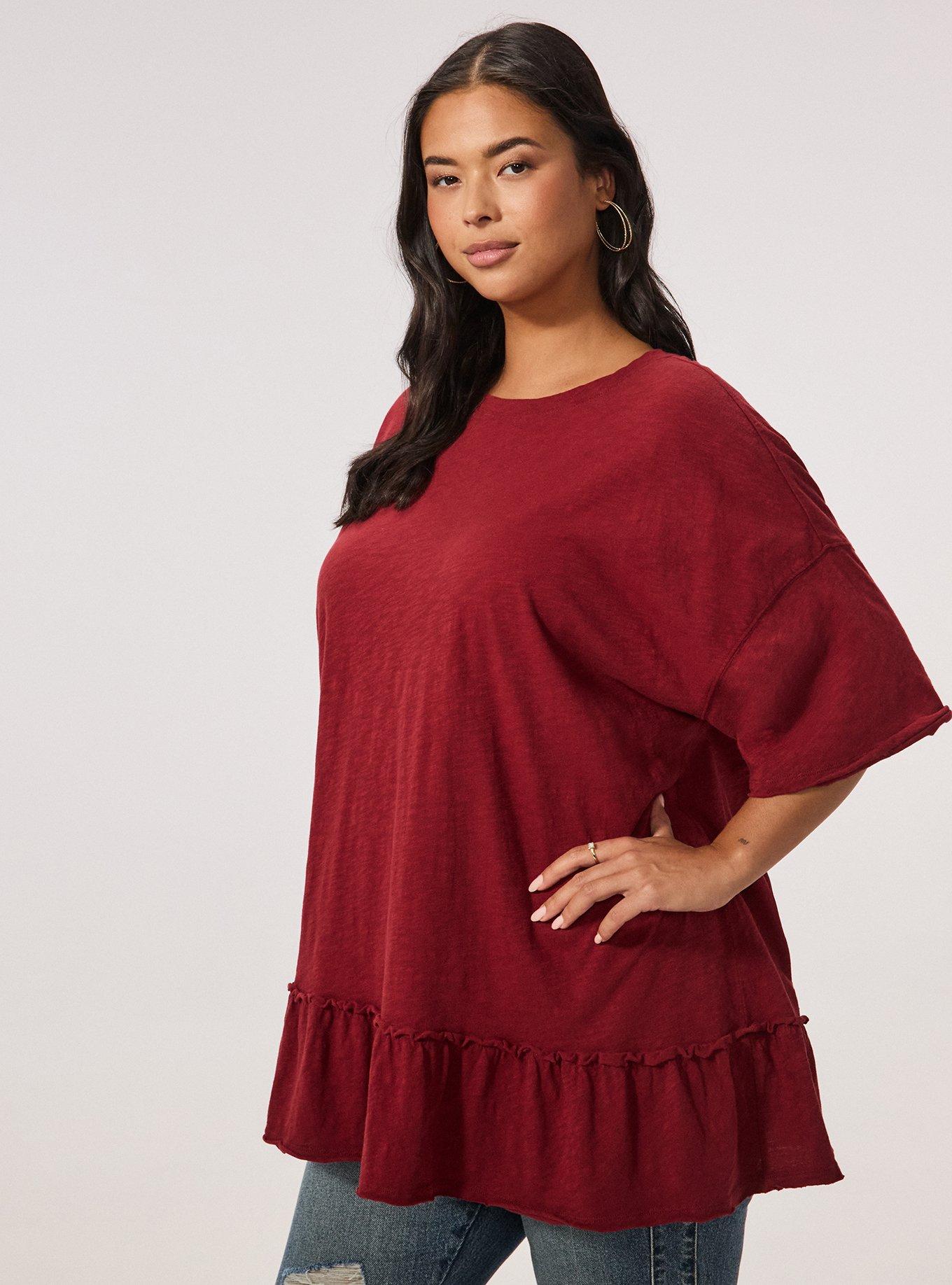 Festi Oversized Tiered Tee, POMEGRANATE, alternate